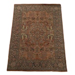 4'6 x 6'11 Hand-Knotted Persian Sarouk Area Rug