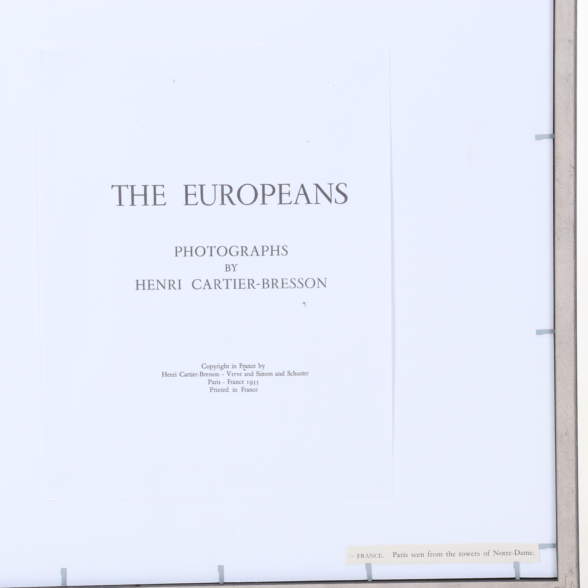 Henri Cartier-Bresson Rotogravure "France" From "The Europeans," 1955