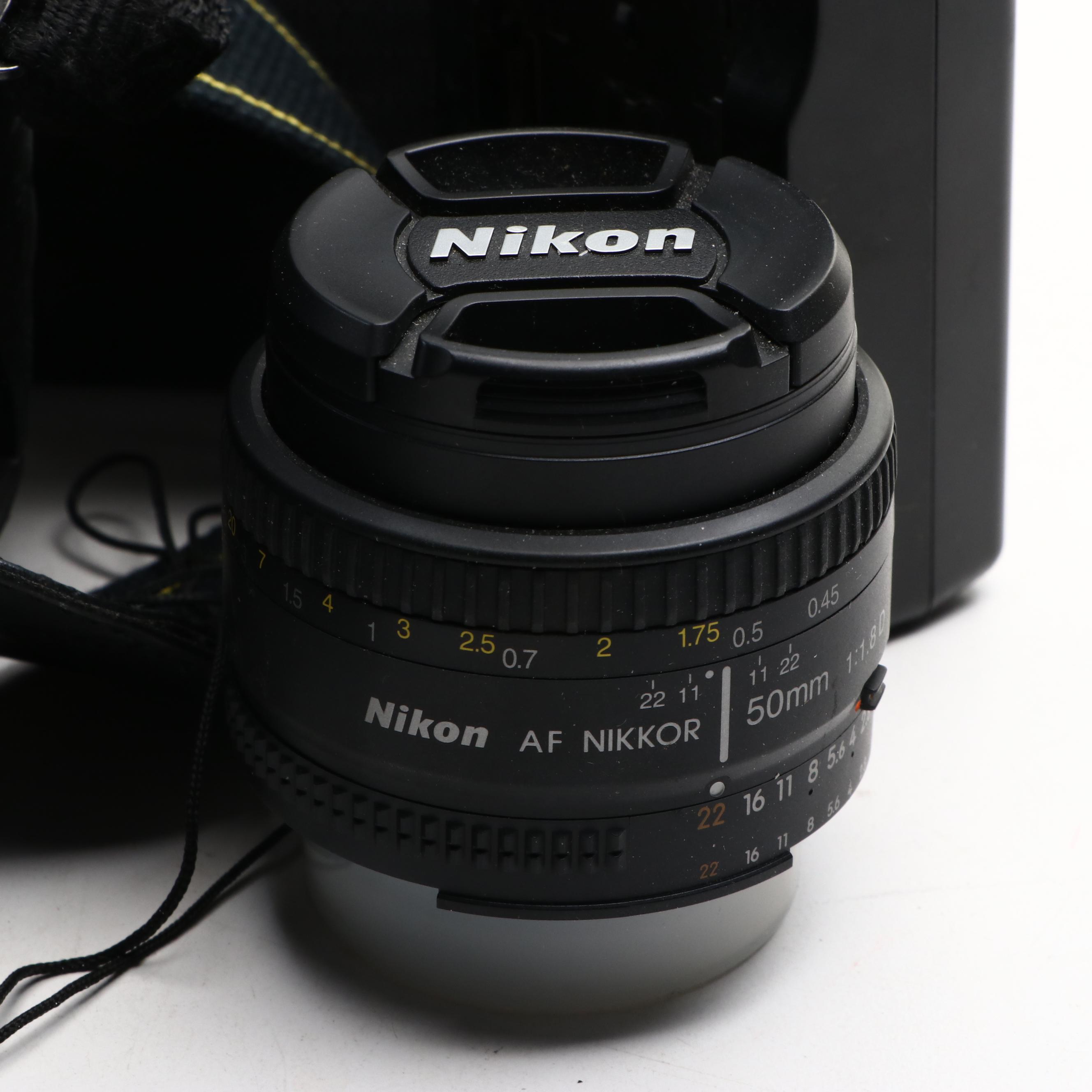 Nikon D70 Digital Camera with Flash, Lens, Bag and More