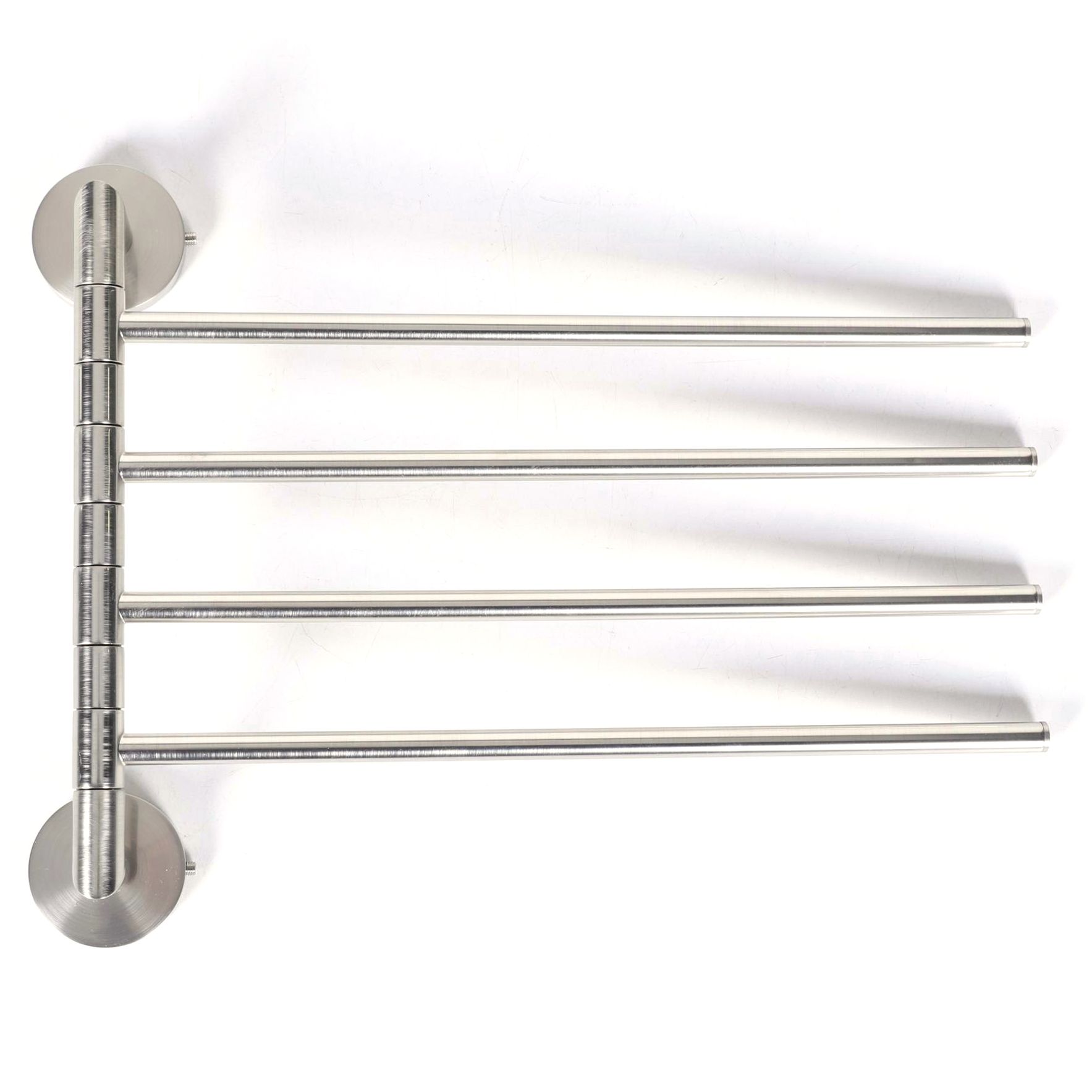 Brushed Nickel Quadruple Swing Arm Towel Bar