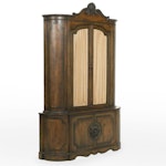 Continental Baroque Style Carved and Paint-Decorated Two-Piece Cupboard