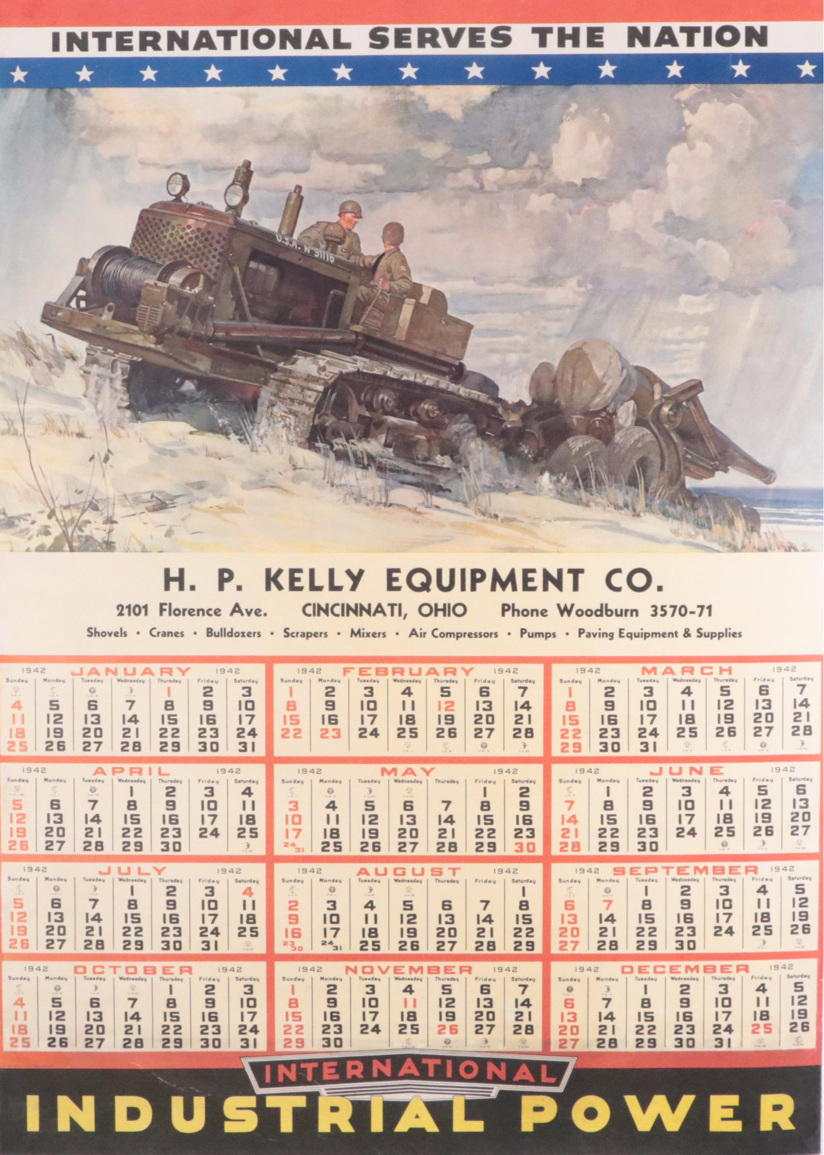 WWII Advertisement Poster and Calendar, 1942