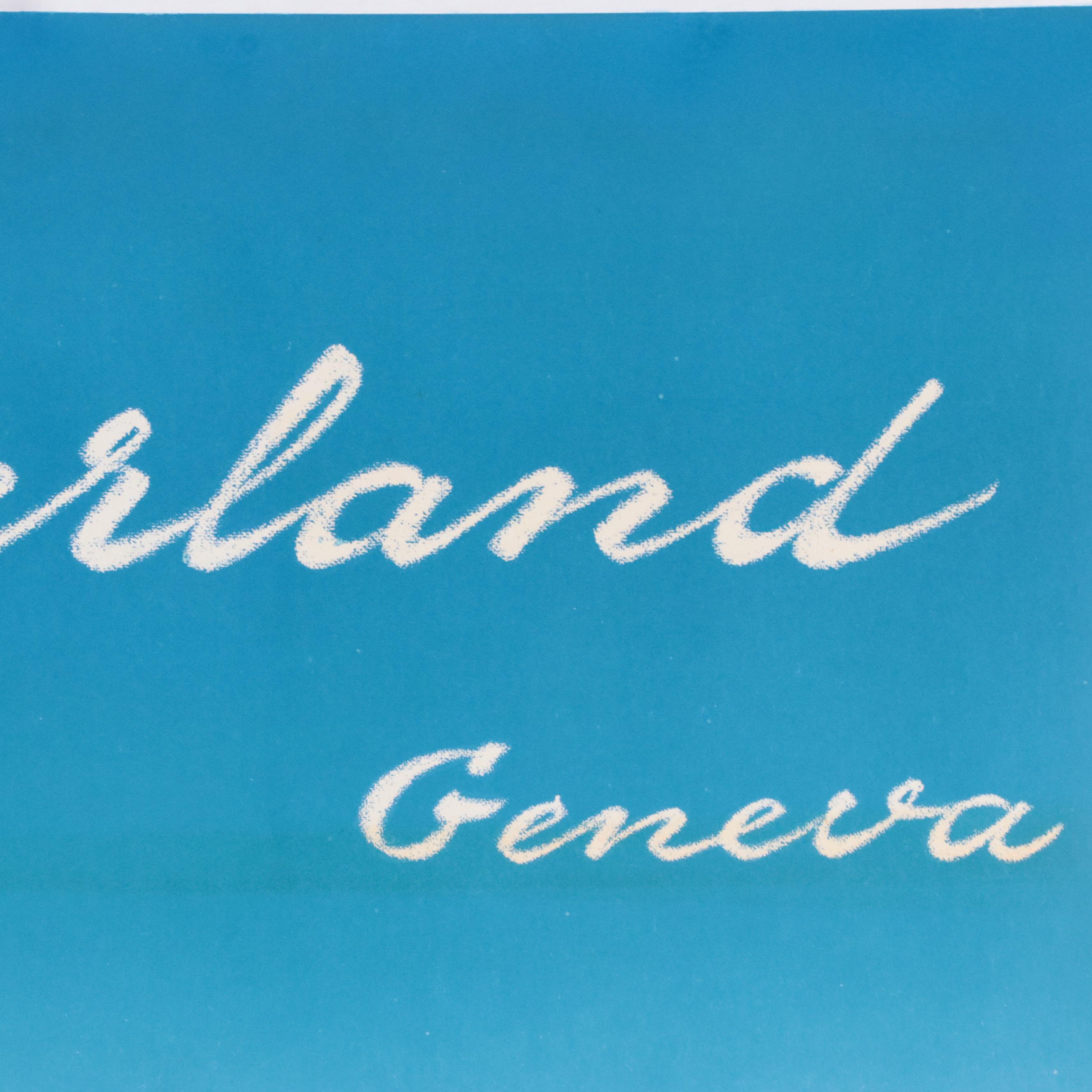 Swiss Tourism Offset Lithograph Poster "Geneva"