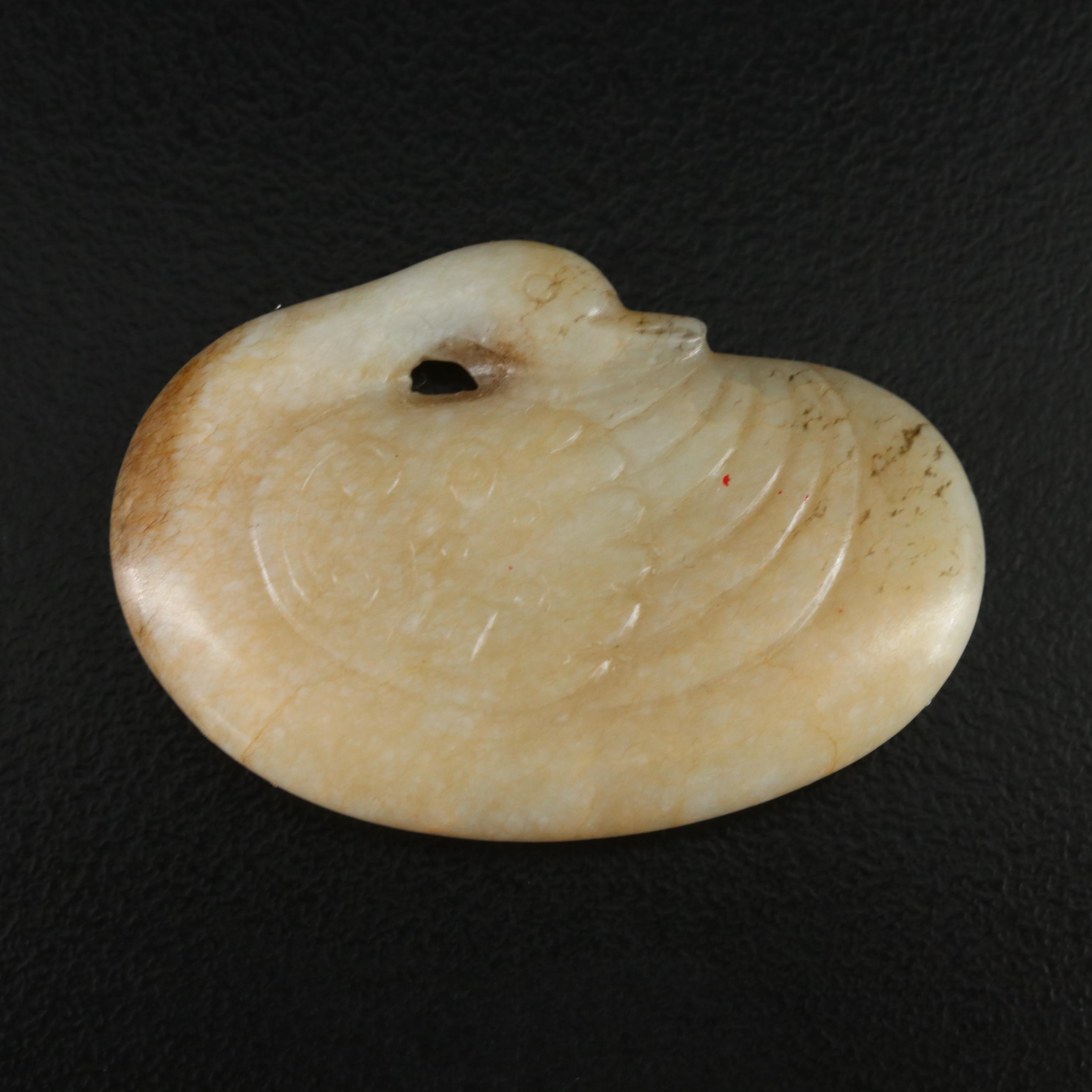 Chinese Carved Jade Duck Carving, 17th or 18th Century