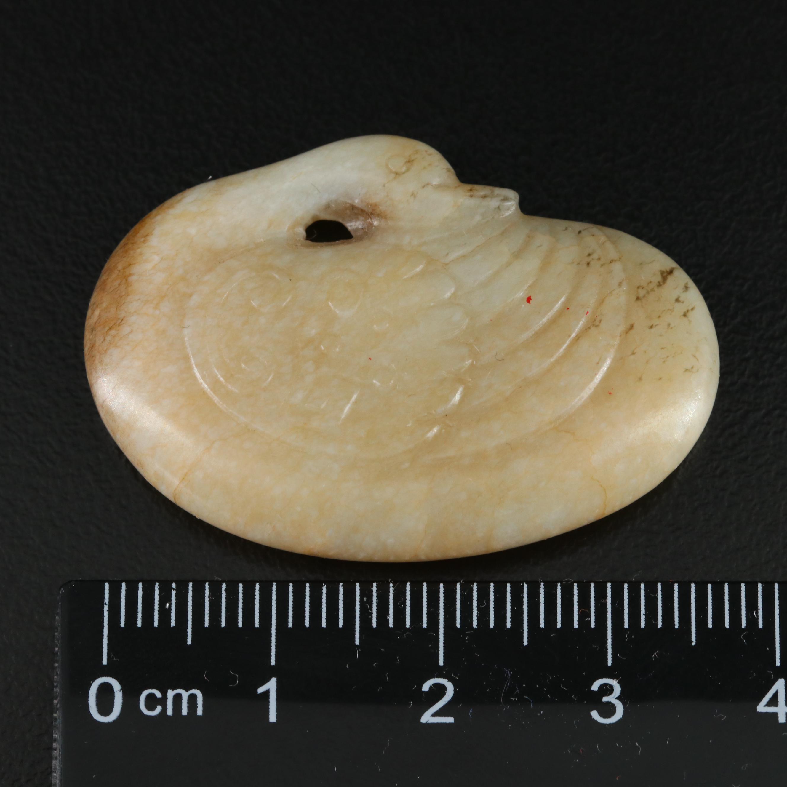 Chinese Carved Jade Duck Carving, 17th or 18th Century