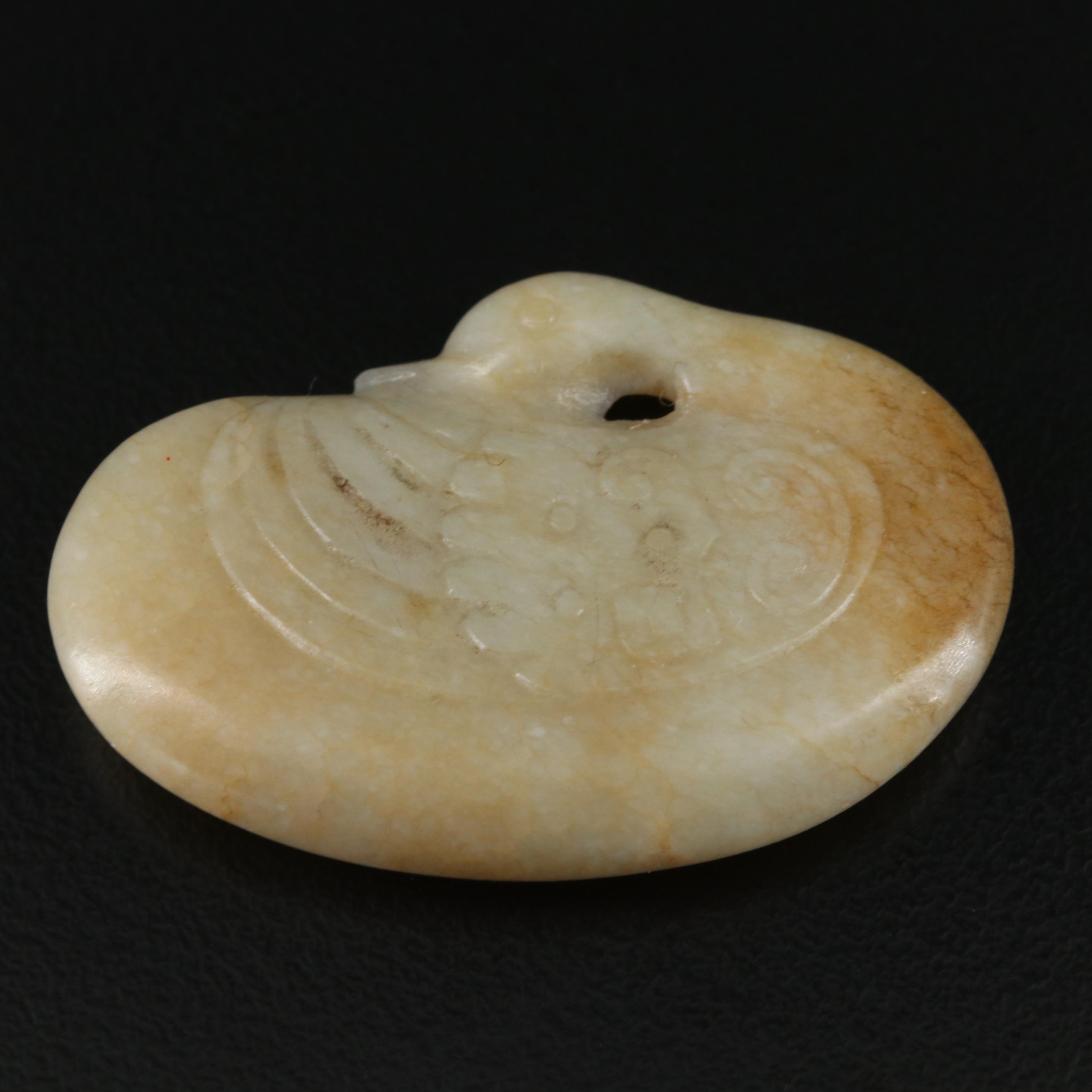 Chinese Carved Jade Duck Carving, 17th or 18th Century