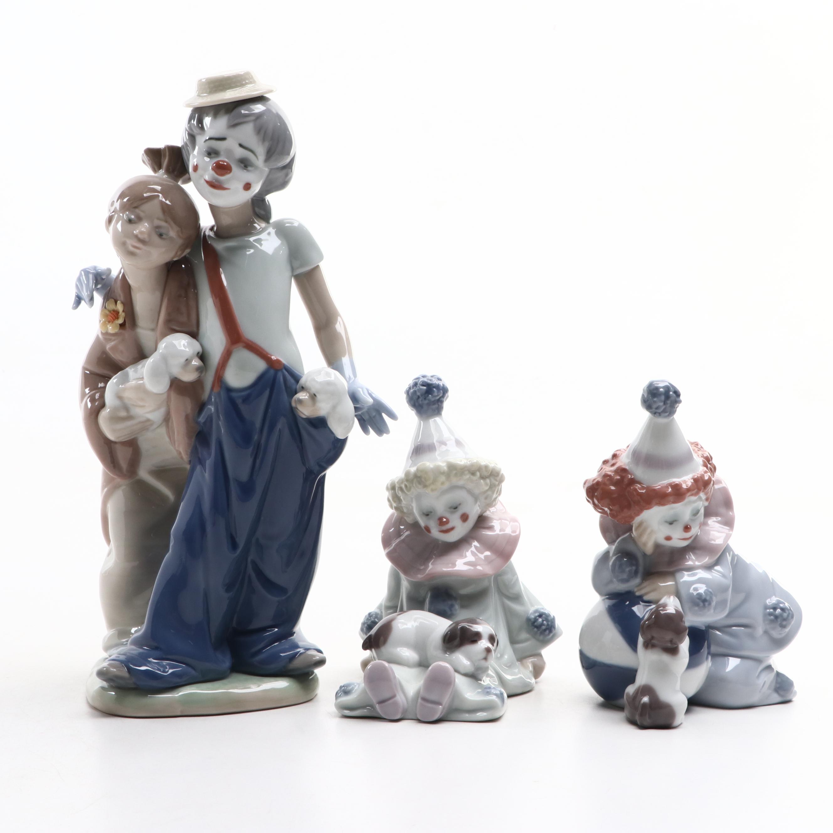 Lladró Porcelain Clown Figurines