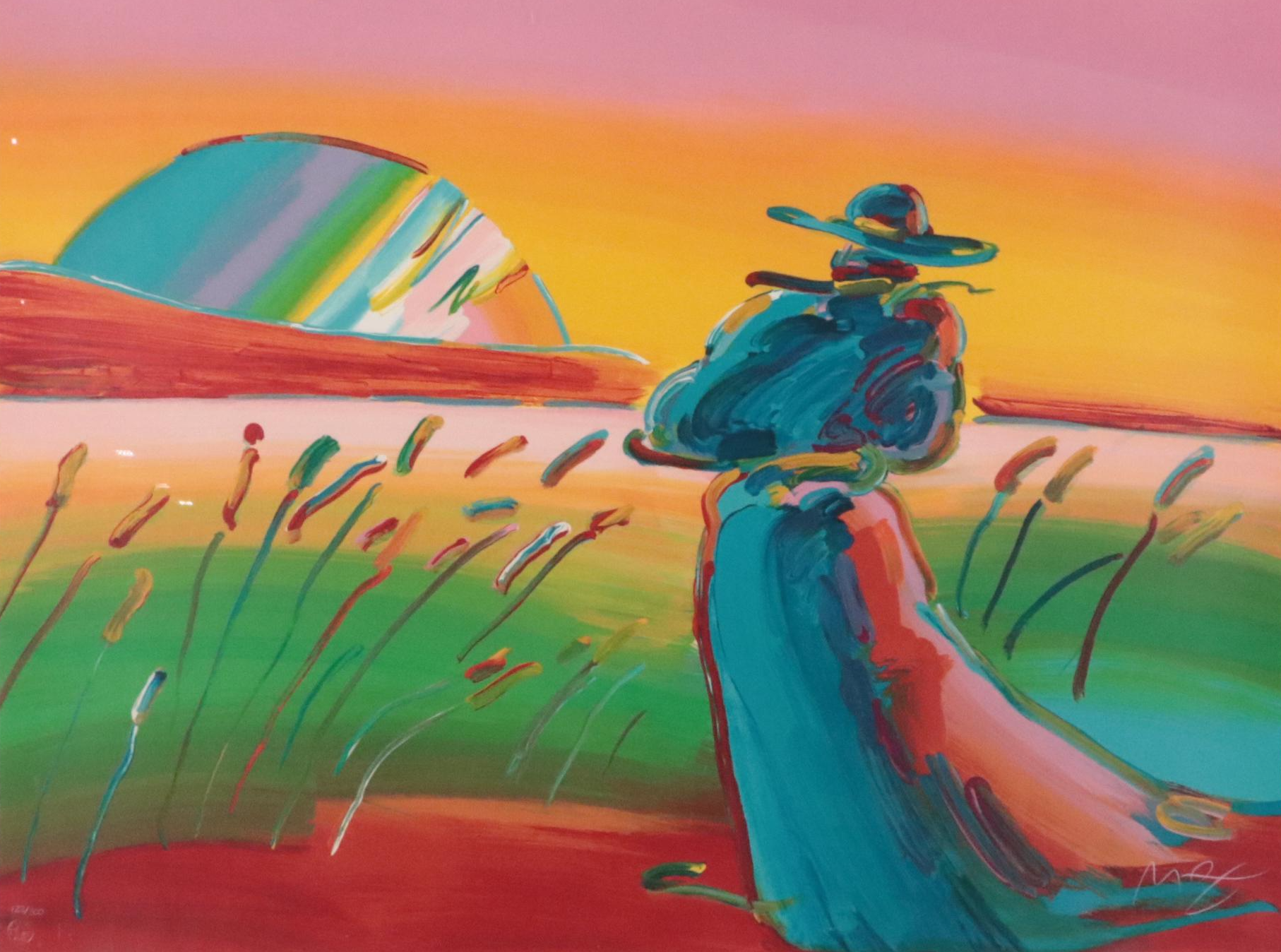 Peter Max Serigraph "Walking in Reeds II," 1992