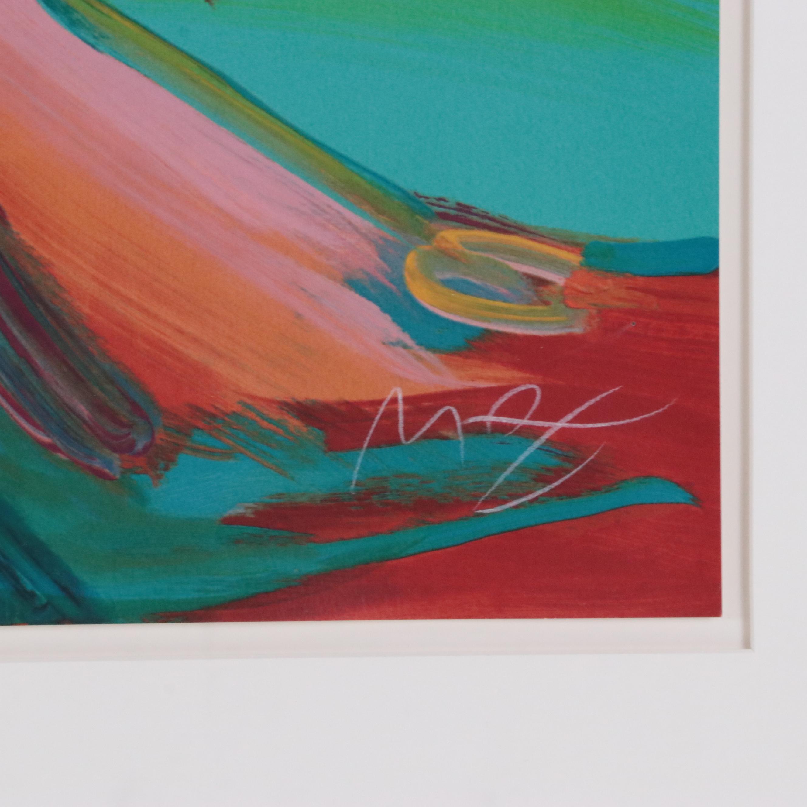 Peter Max Serigraph "Walking in Reeds II," 1992