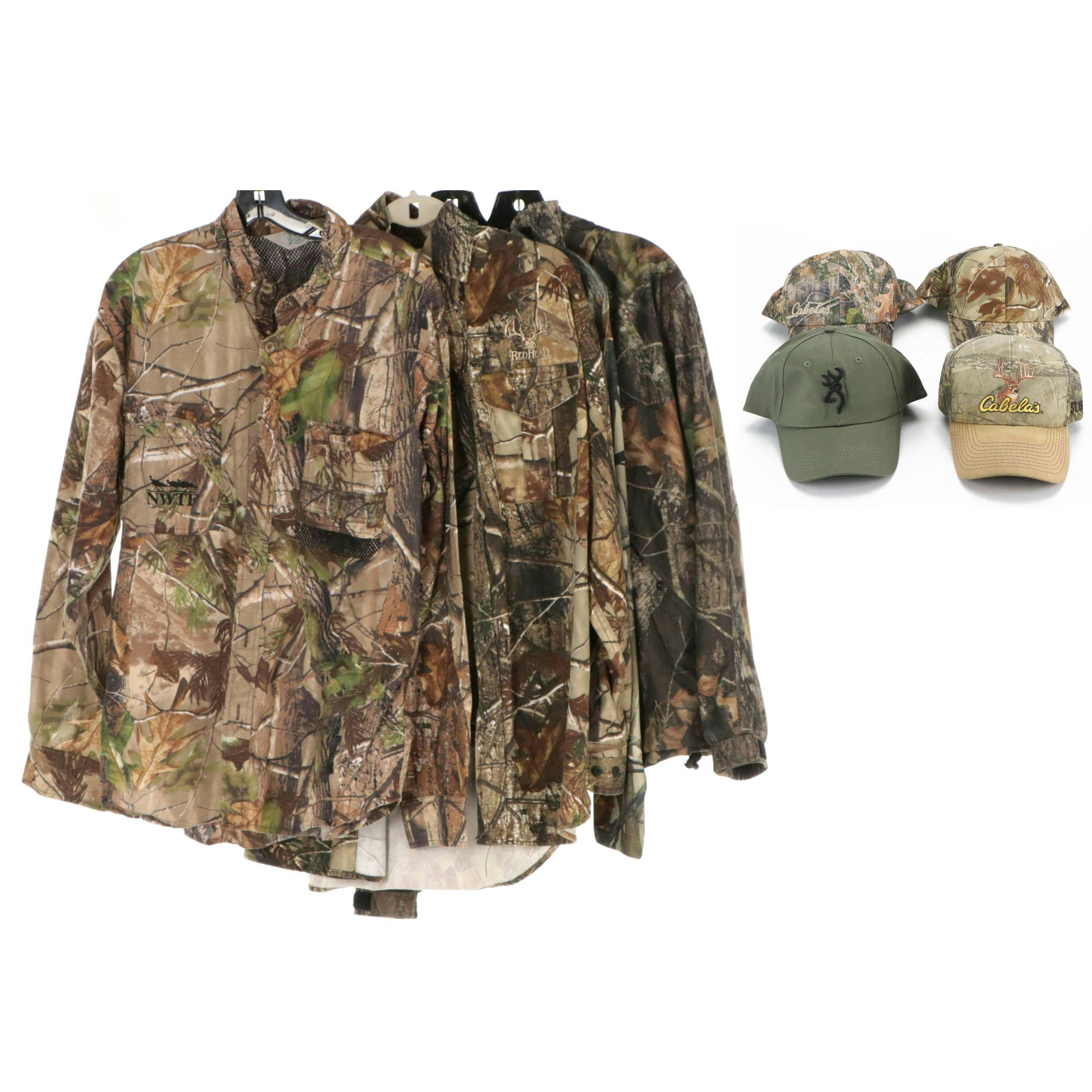 Men's Cabela's and Other Camouflage Jacket, Hats, Pants, and Shirts