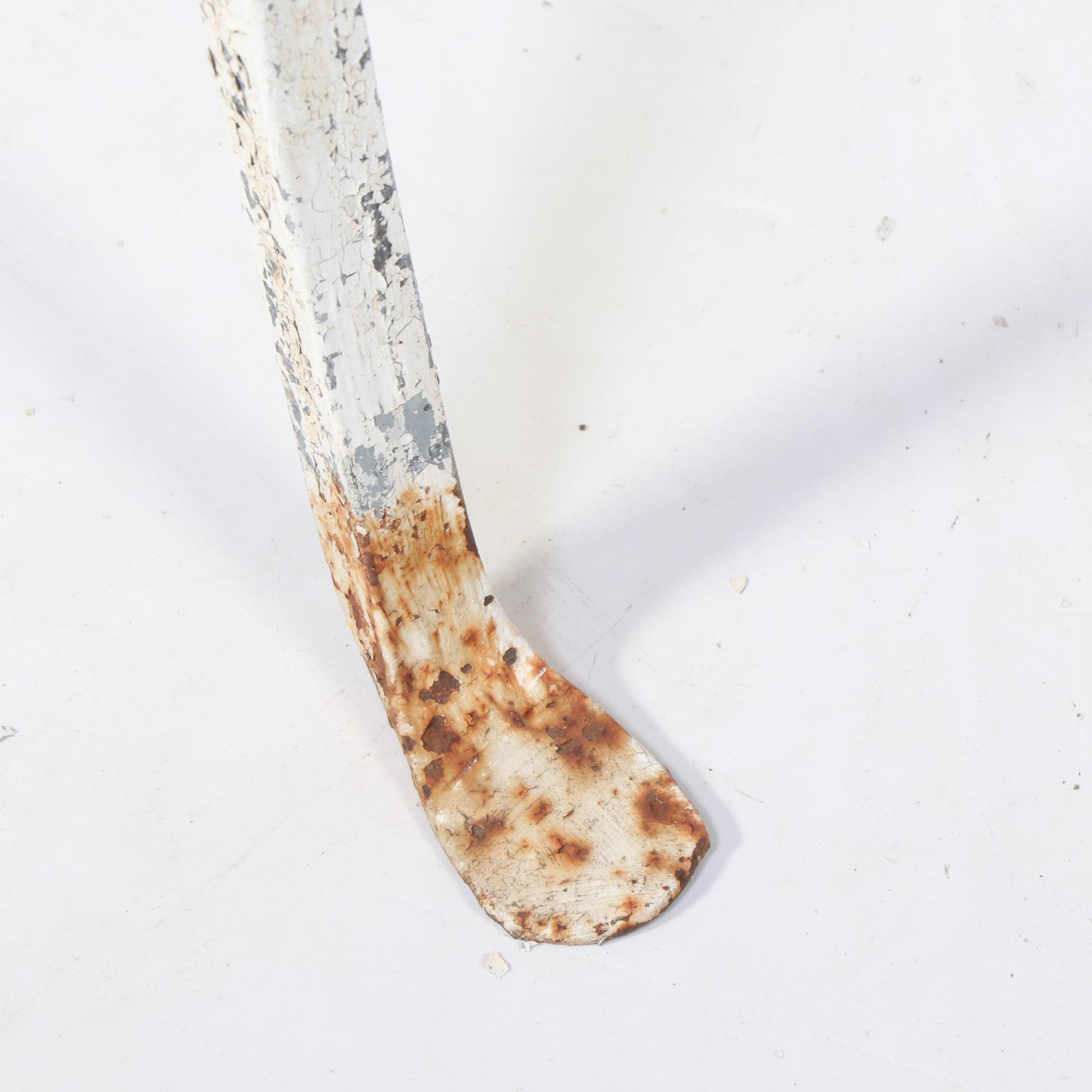 Three-Piece Paint-Decorated Wrought Iron Patio Bistro Set, Mid to Late 20th C.