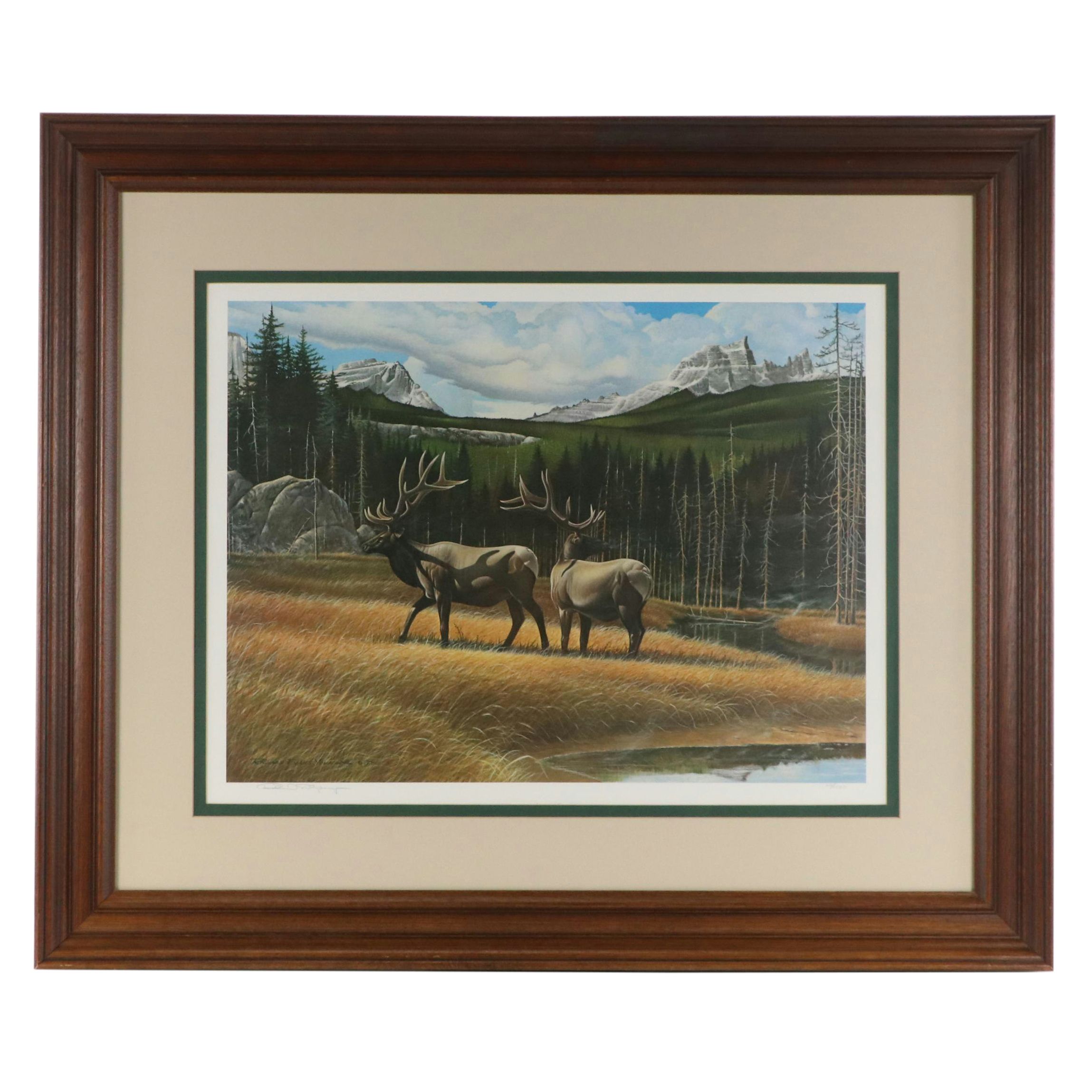 Richard Evans Younger Offset Lithograph "American Elk"