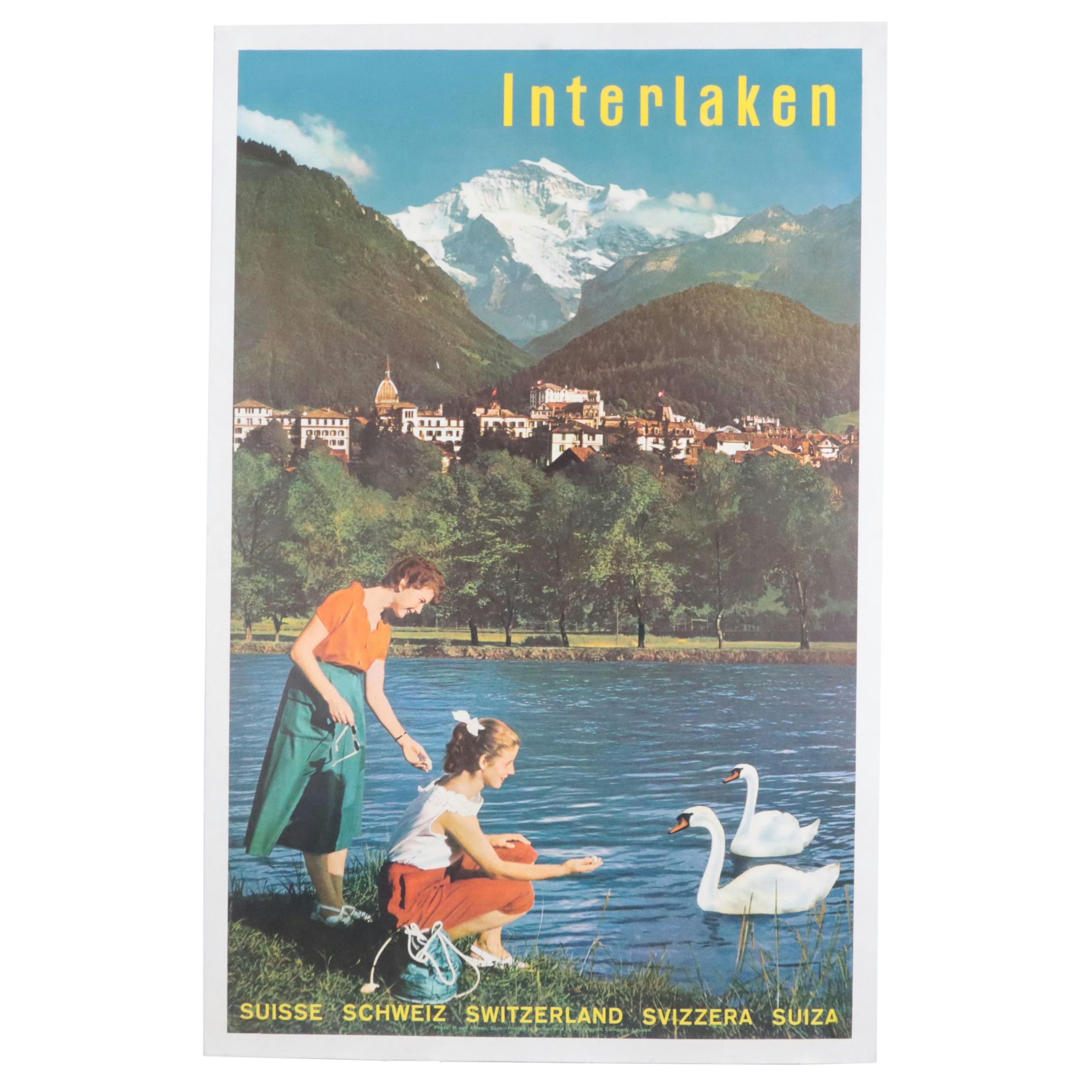 Swiss Tourism Poster After H. von Allmen "Interlaken"