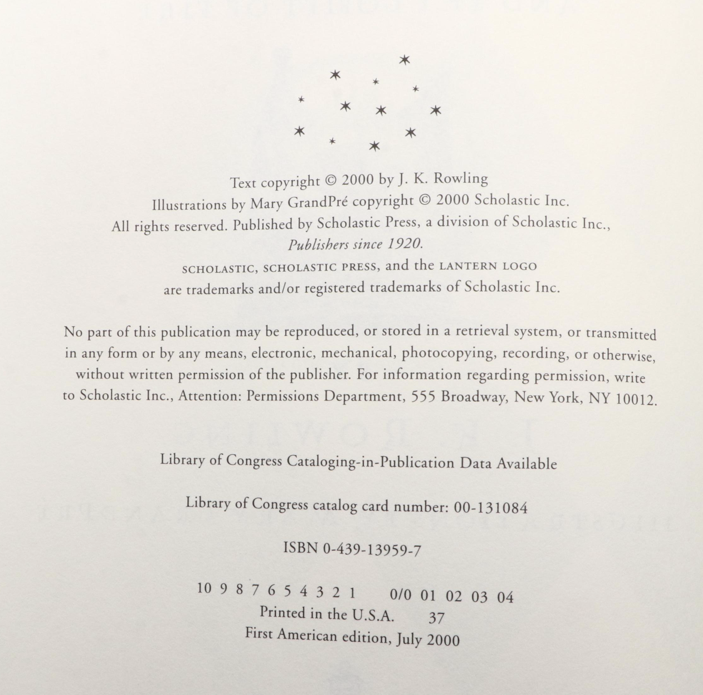 First American Edition "Harry Potter" Complete Series by J. K. Rowling