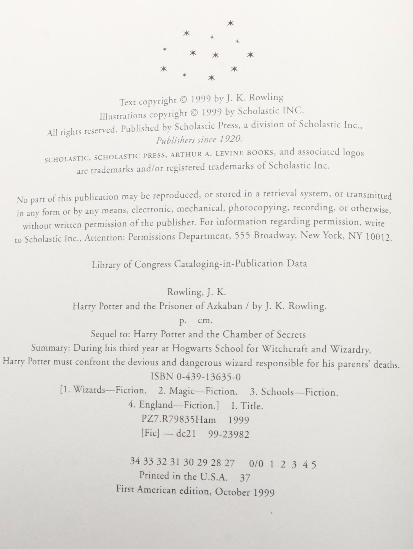 First American Edition "Harry Potter" Complete Series by J. K. Rowling