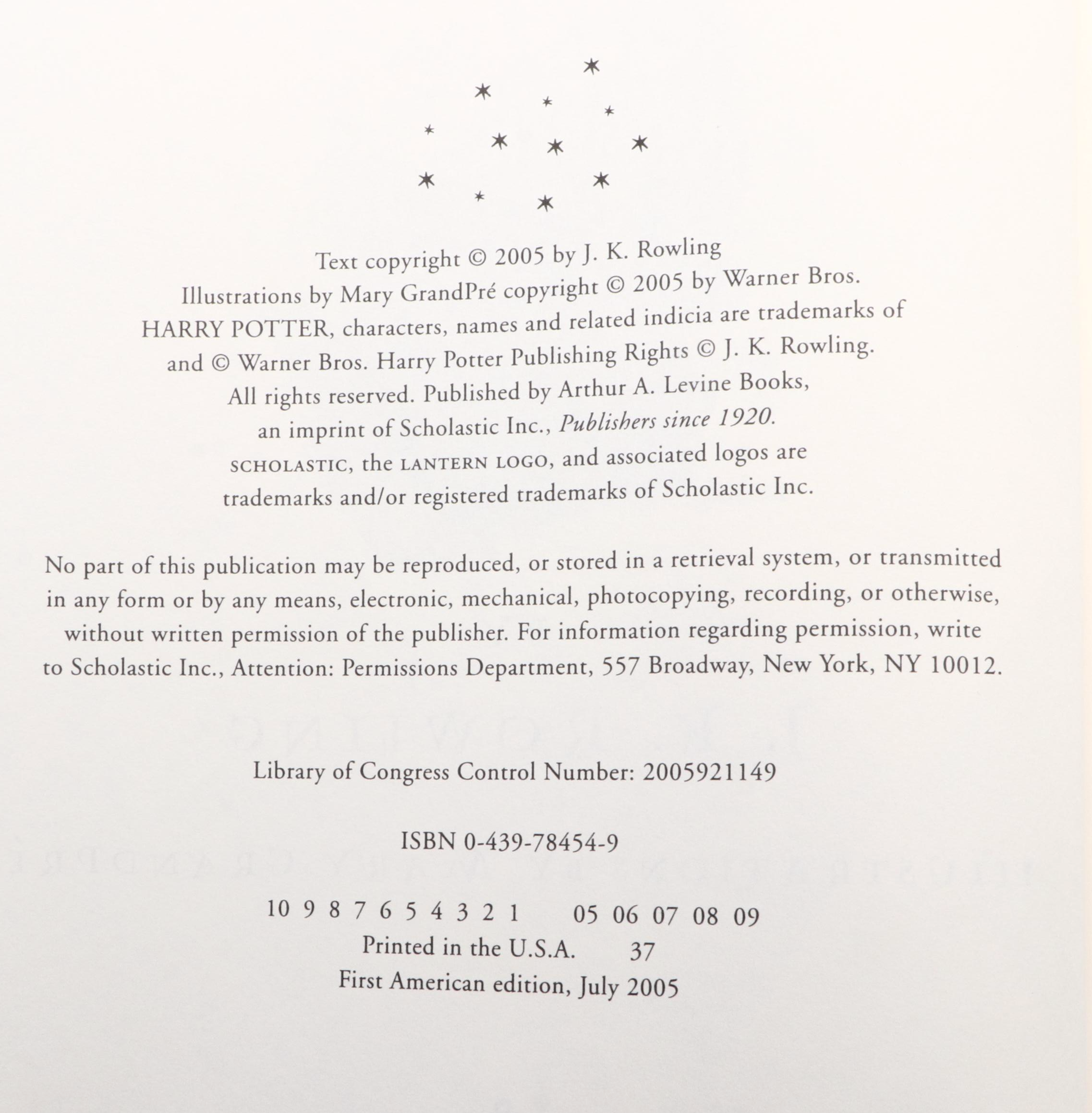 First American Edition "Harry Potter" Complete Series by J. K. Rowling