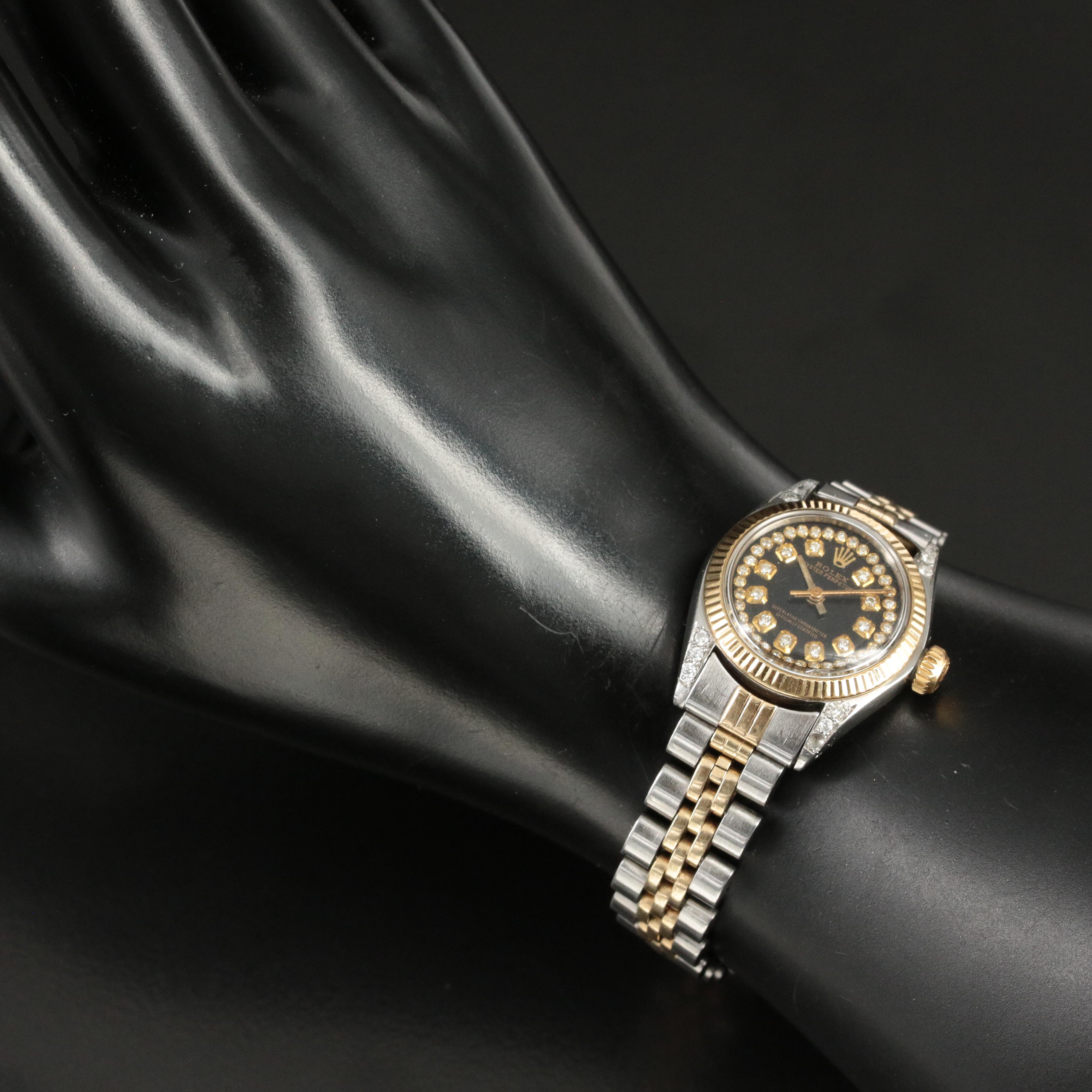 1977 Rolex Custom Diamond Dial, Custom CZ and Diamond Case Watch