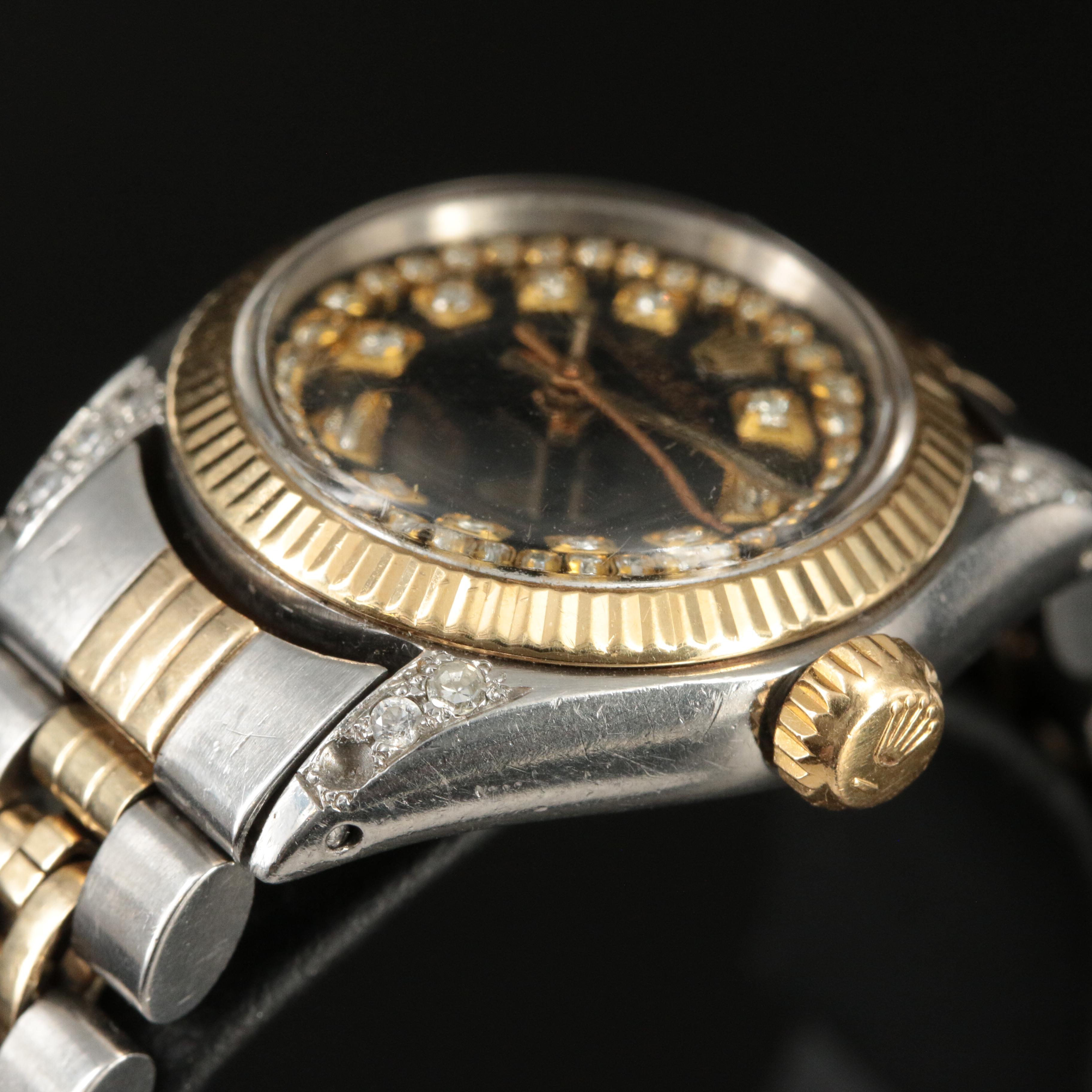 1977 Rolex Custom Diamond Dial, Custom CZ and Diamond Case Watch