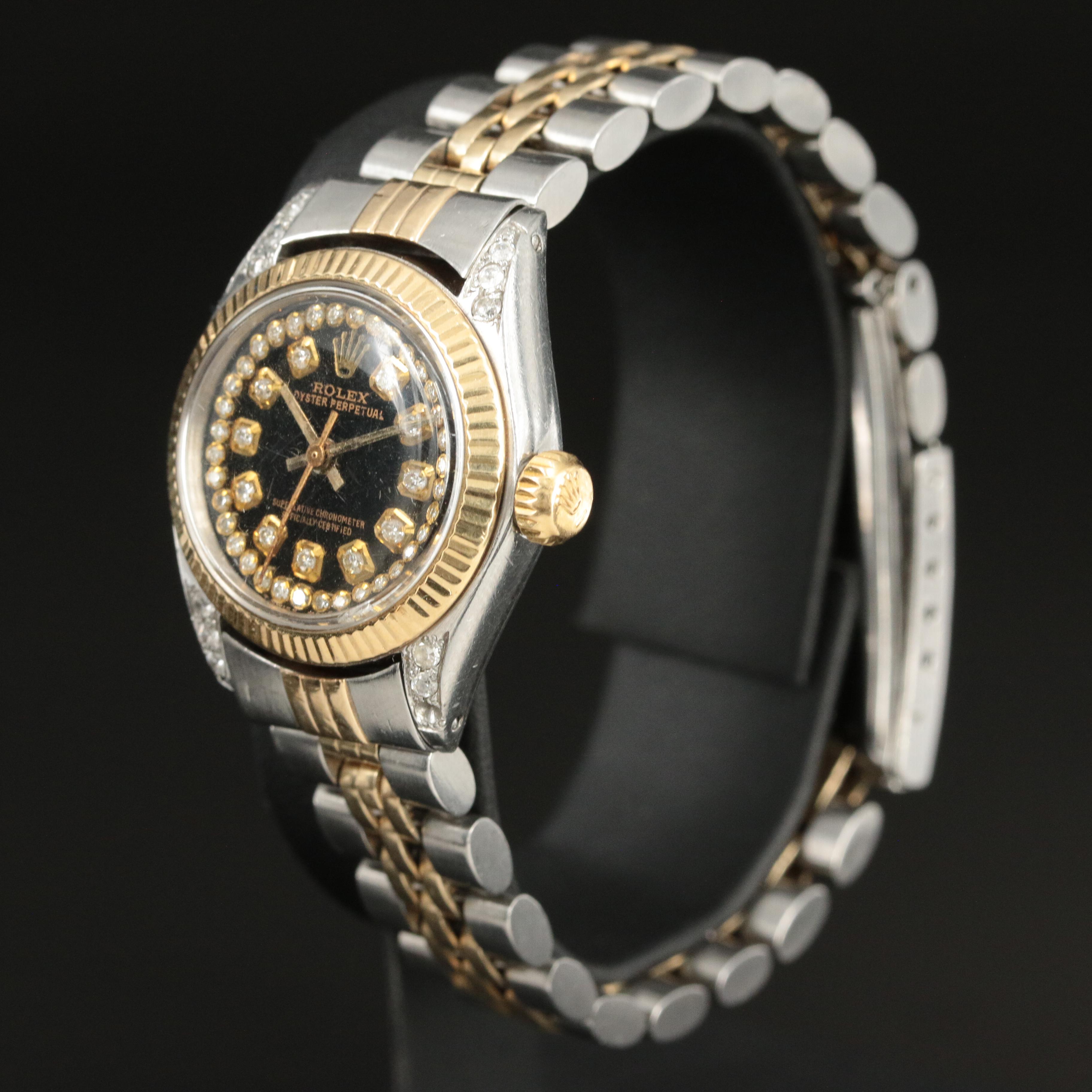 1977 Rolex Custom Diamond Dial, Custom CZ and Diamond Case Watch