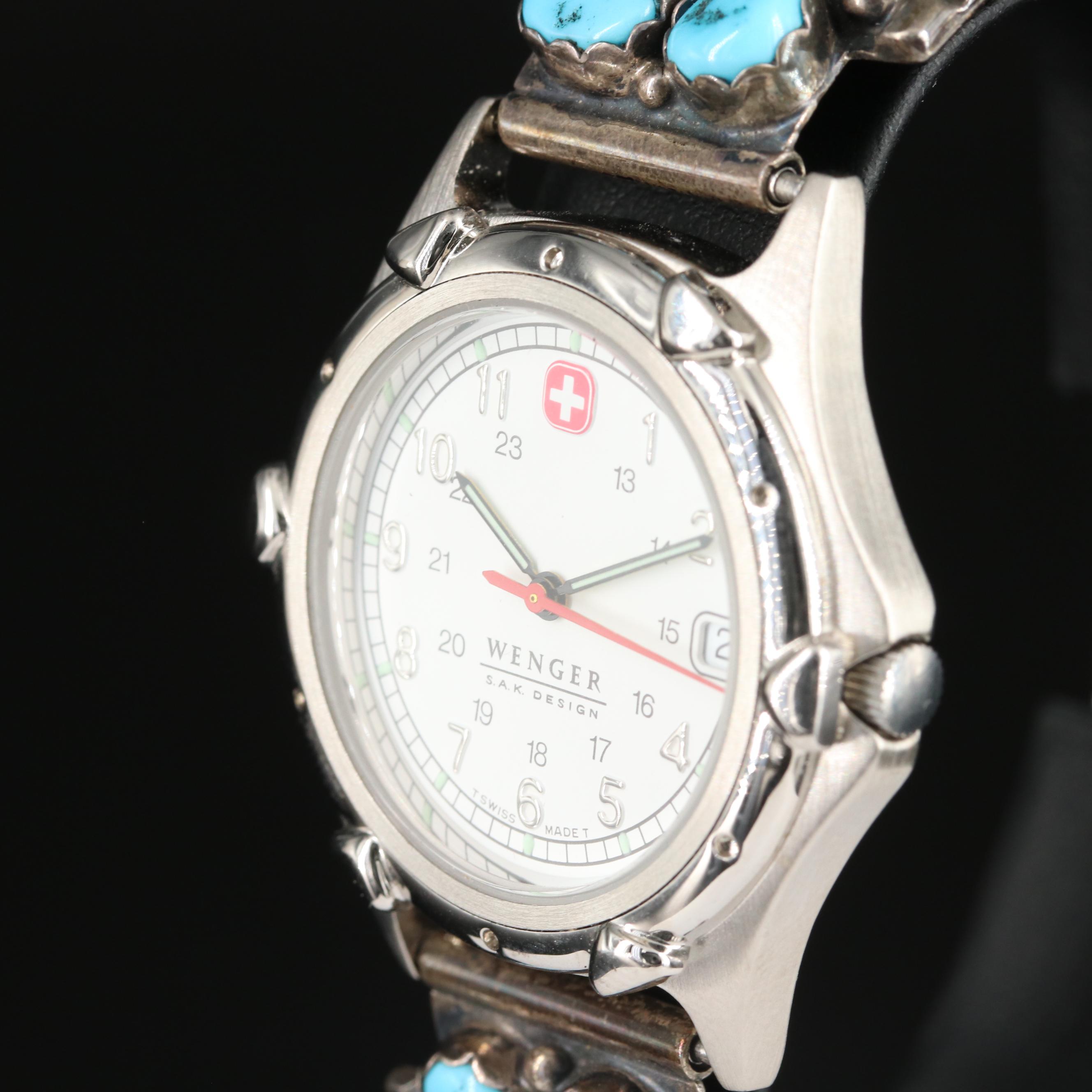 Wenger SAK Design Quartz Watch with Turquoise and Sterling