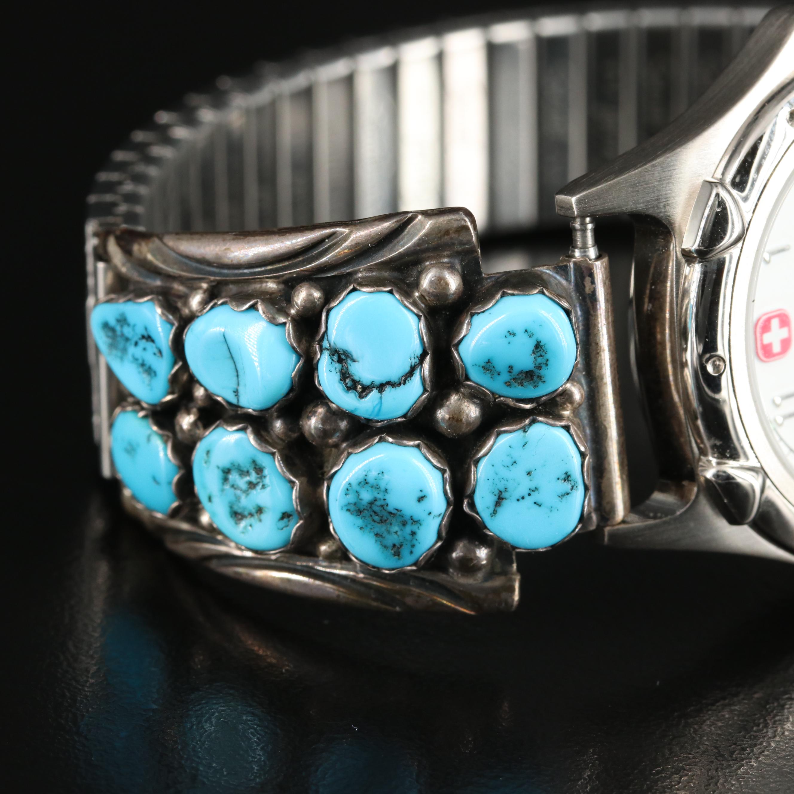 Wenger SAK Design Quartz Watch with Turquoise and Sterling