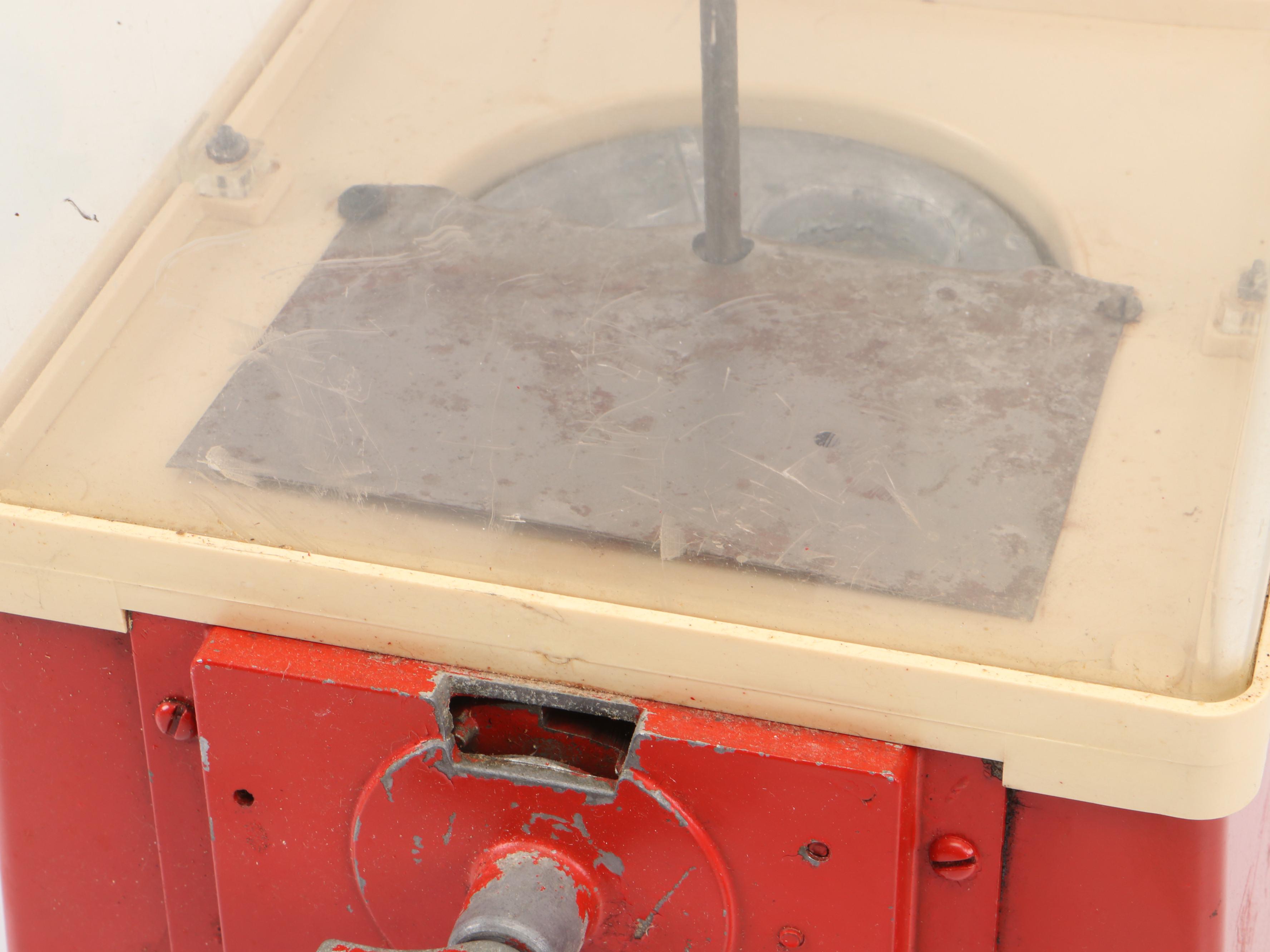 Coin Operated Painted Cast Iron Candy Gumball Dispenser