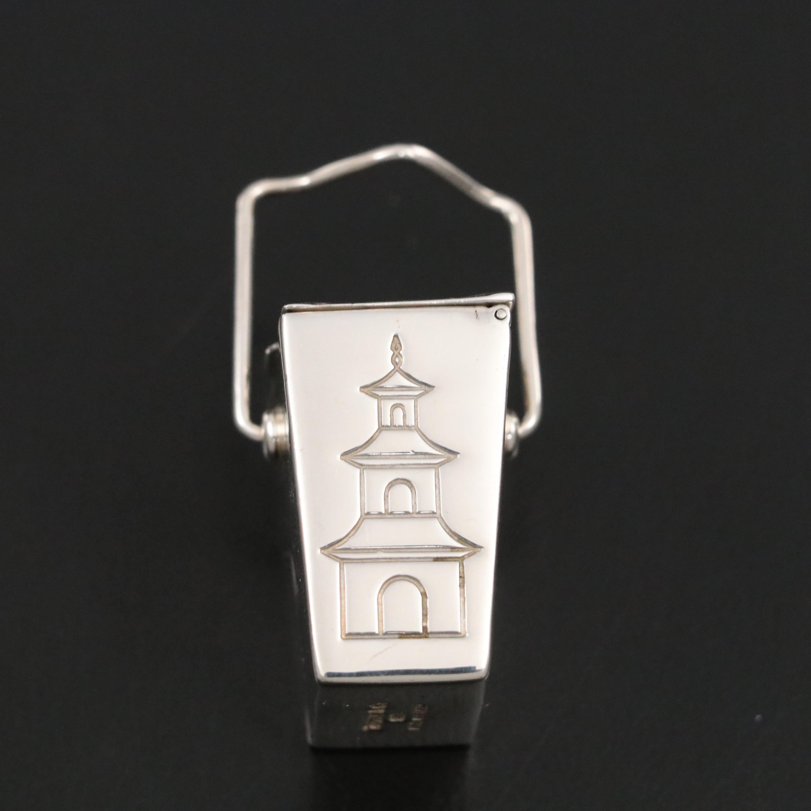 Tiffany & Co. Chinese Oyster-Pail-Shaped Sterling Silver Pillbox