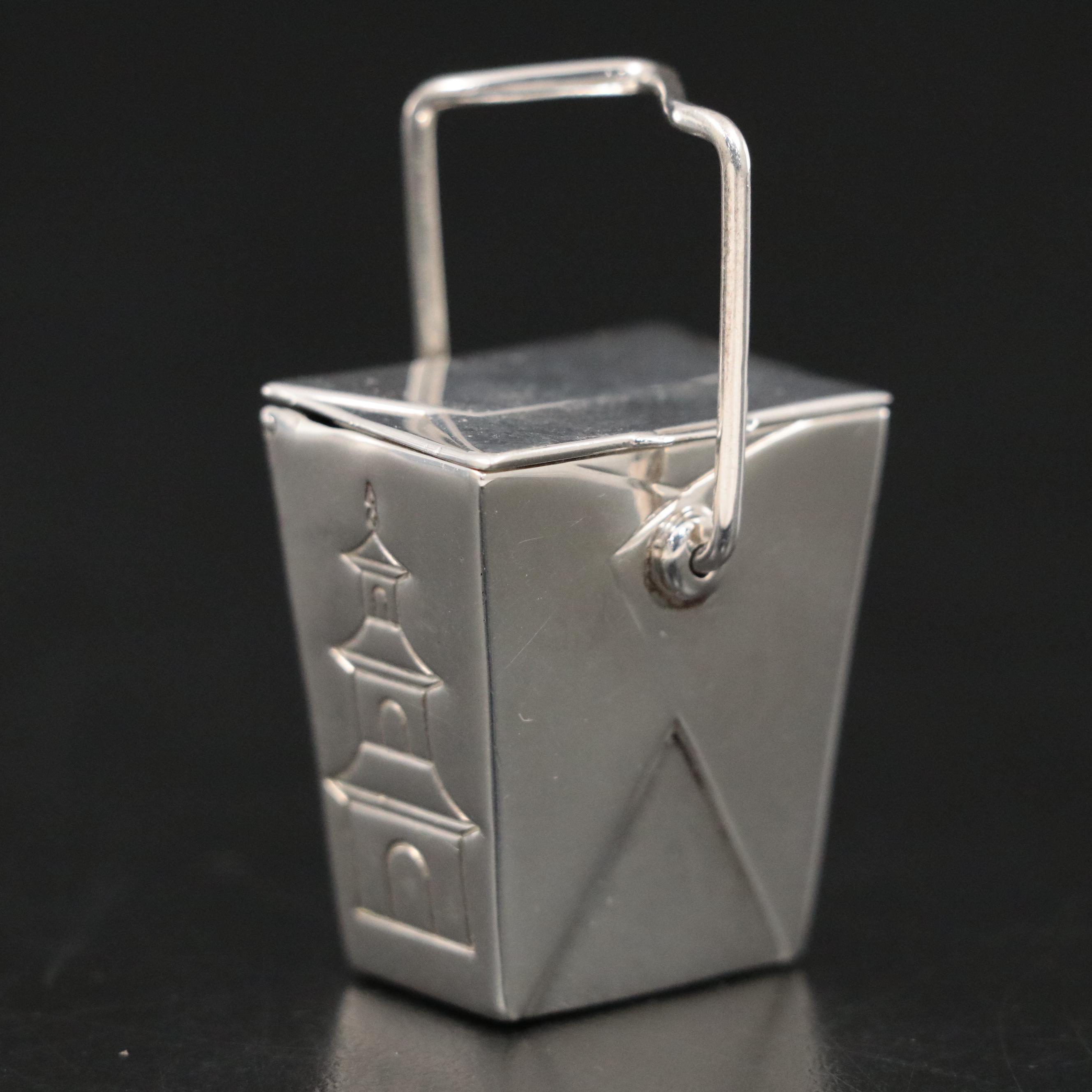 Tiffany & Co. Chinese Oyster-Pail-Shaped Sterling Silver Pillbox