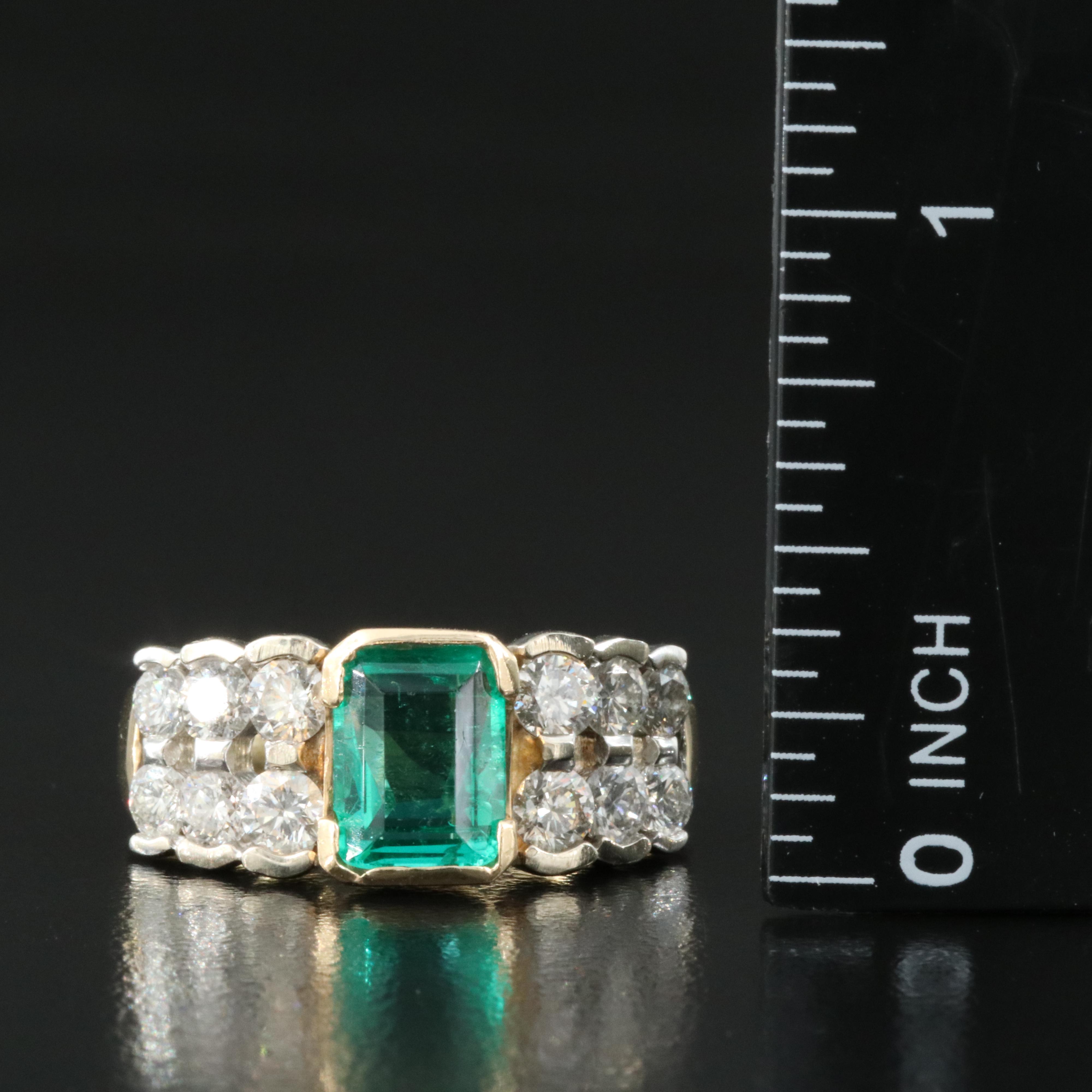 14K 1.83 CT Emerald and 1.50 CTW Diamond Ring with GIA Report