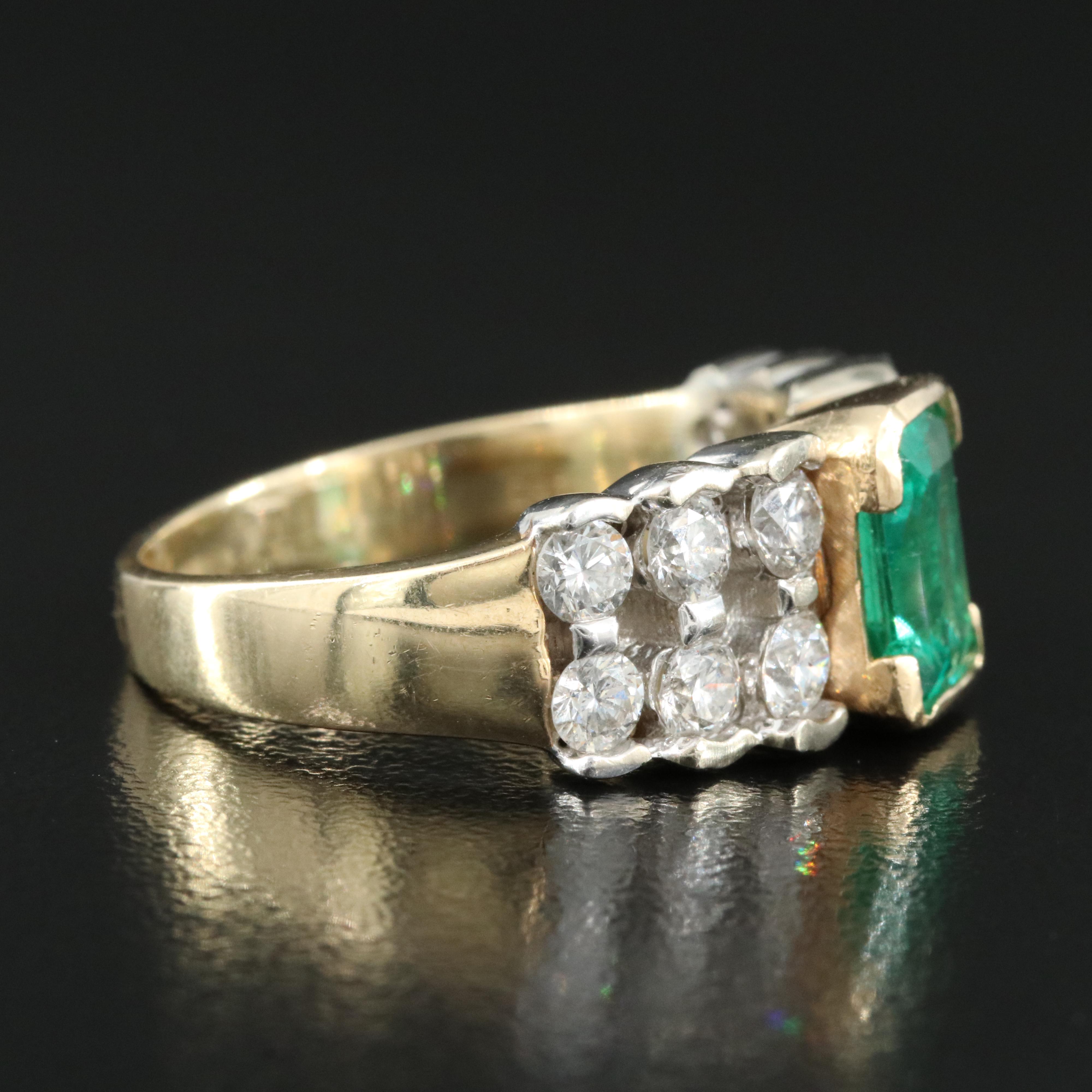 14K 1.83 CT Emerald and 1.50 CTW Diamond Ring with GIA Report