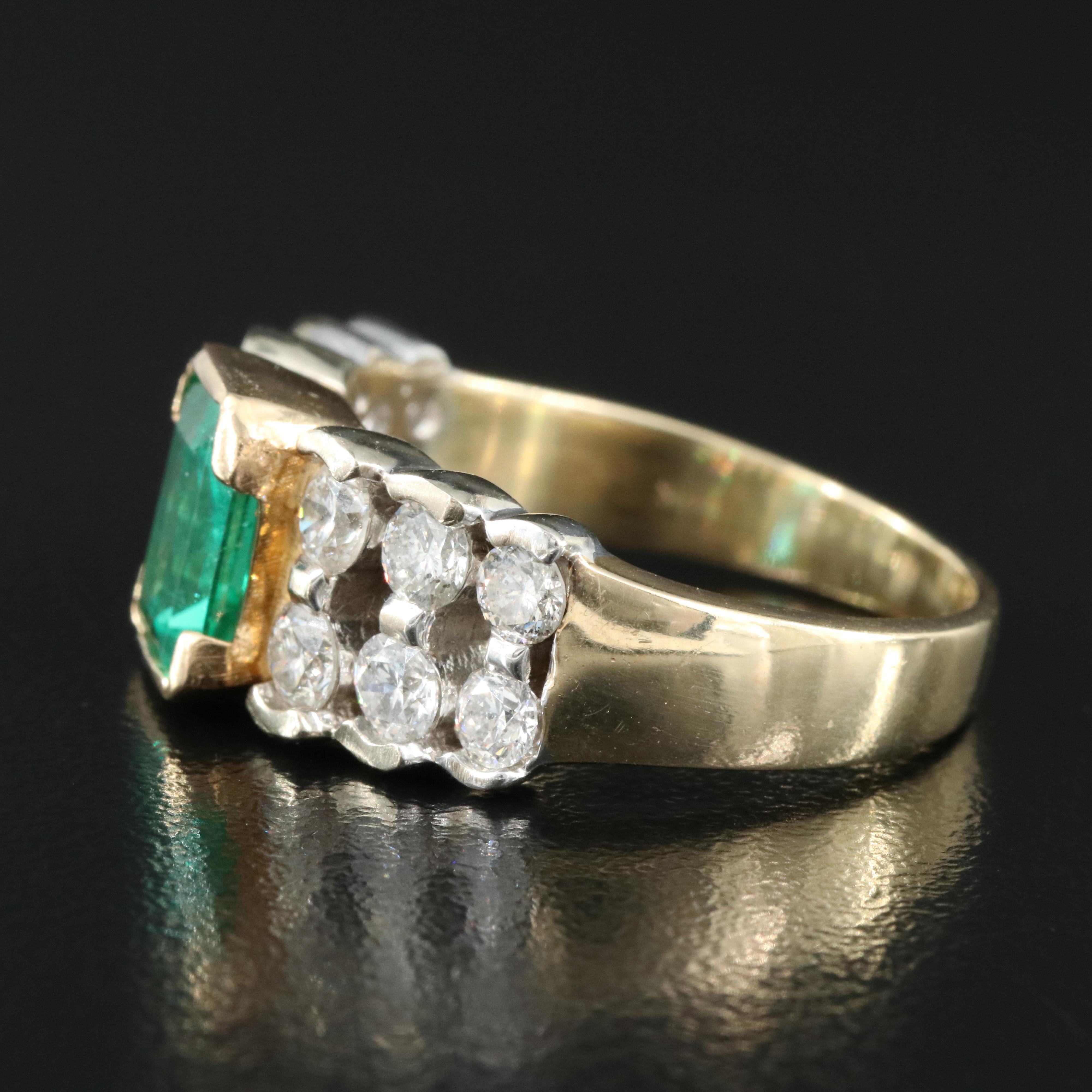 14K 1.83 CT Emerald and 1.50 CTW Diamond Ring with GIA Report