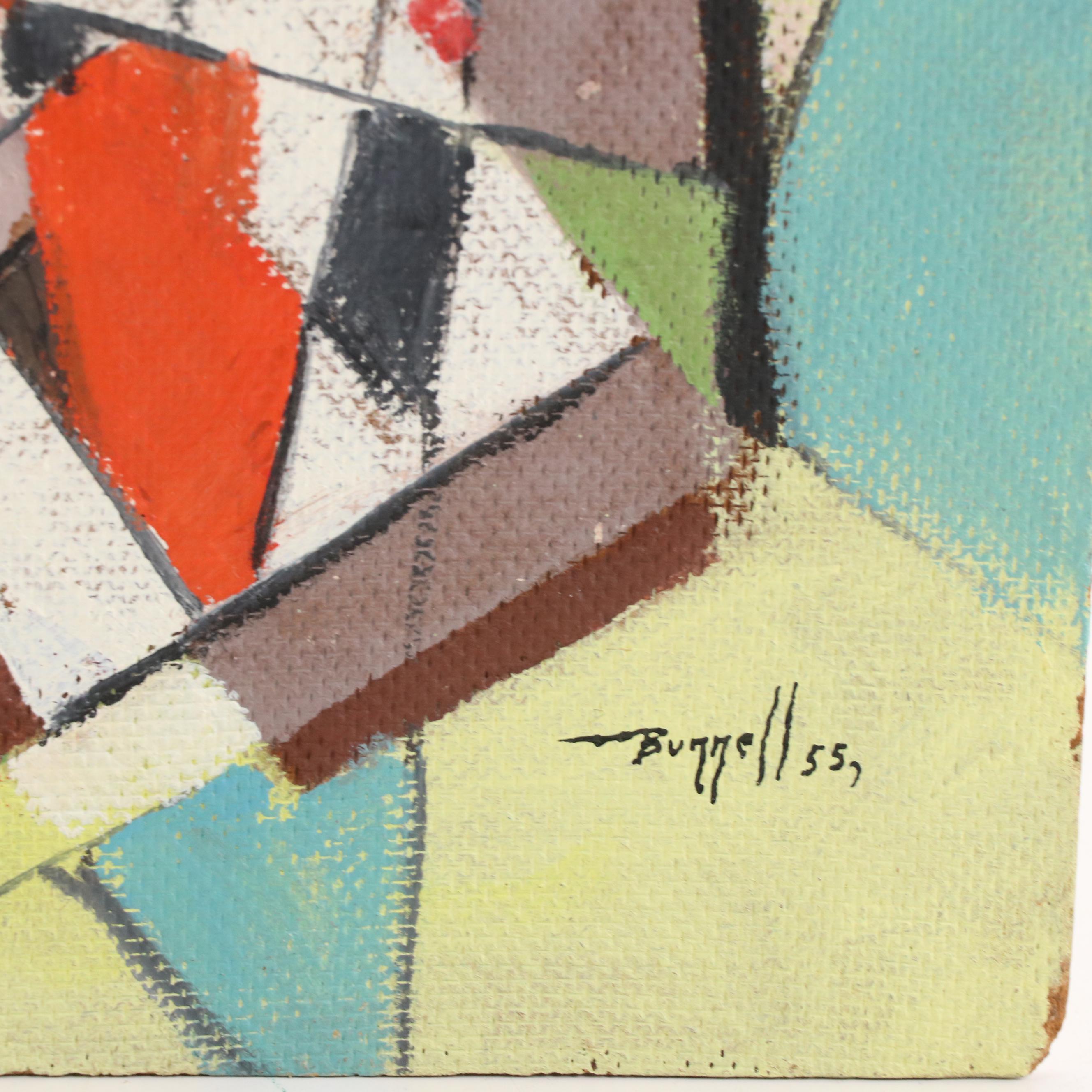 Charles Ragland Bunnell Modern Abstract Oil Painting, 1955