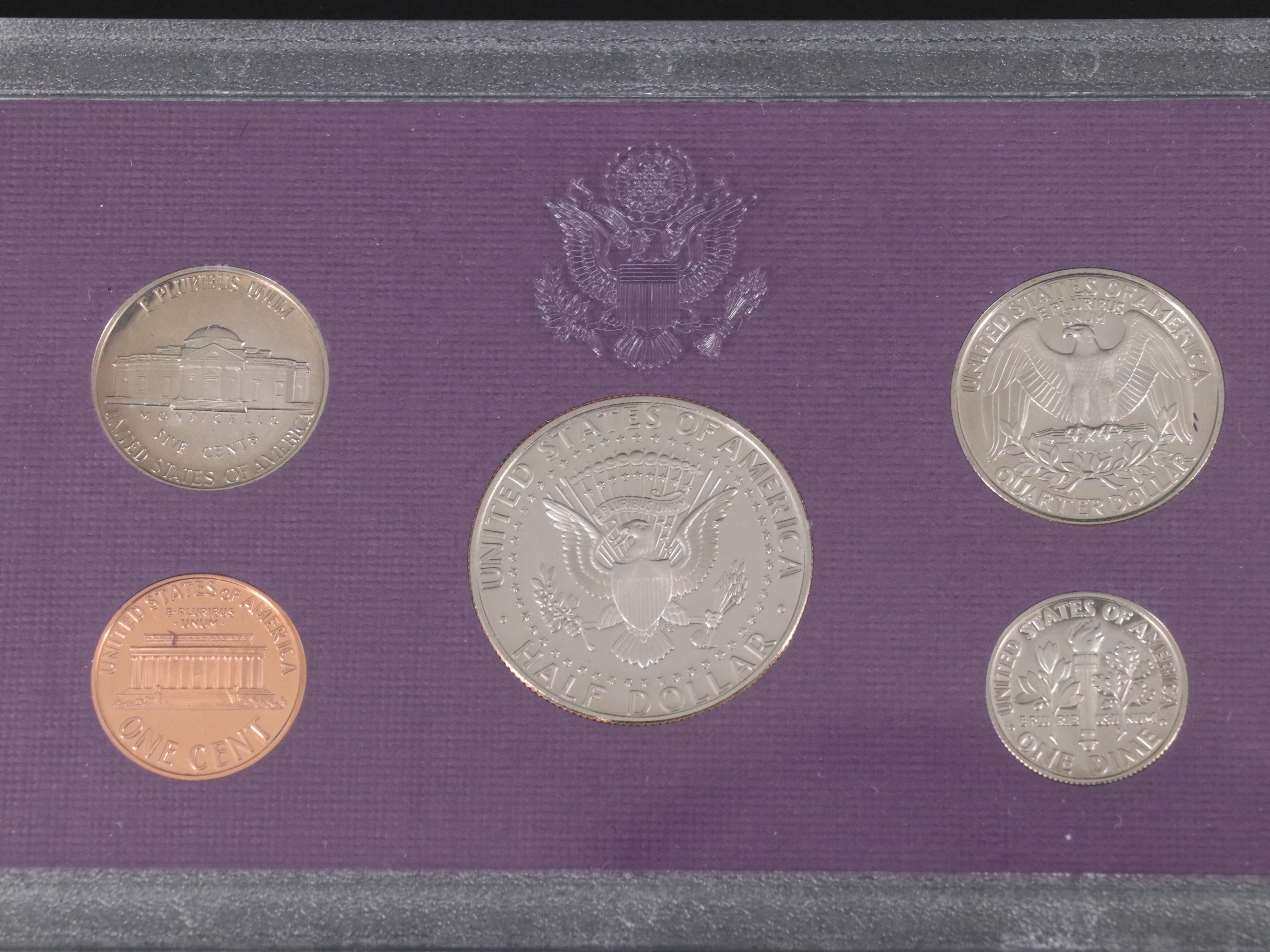 Collection of Eighty-Two U.S. Proof Sets, Mint Sets, and Eisenhower Dollars