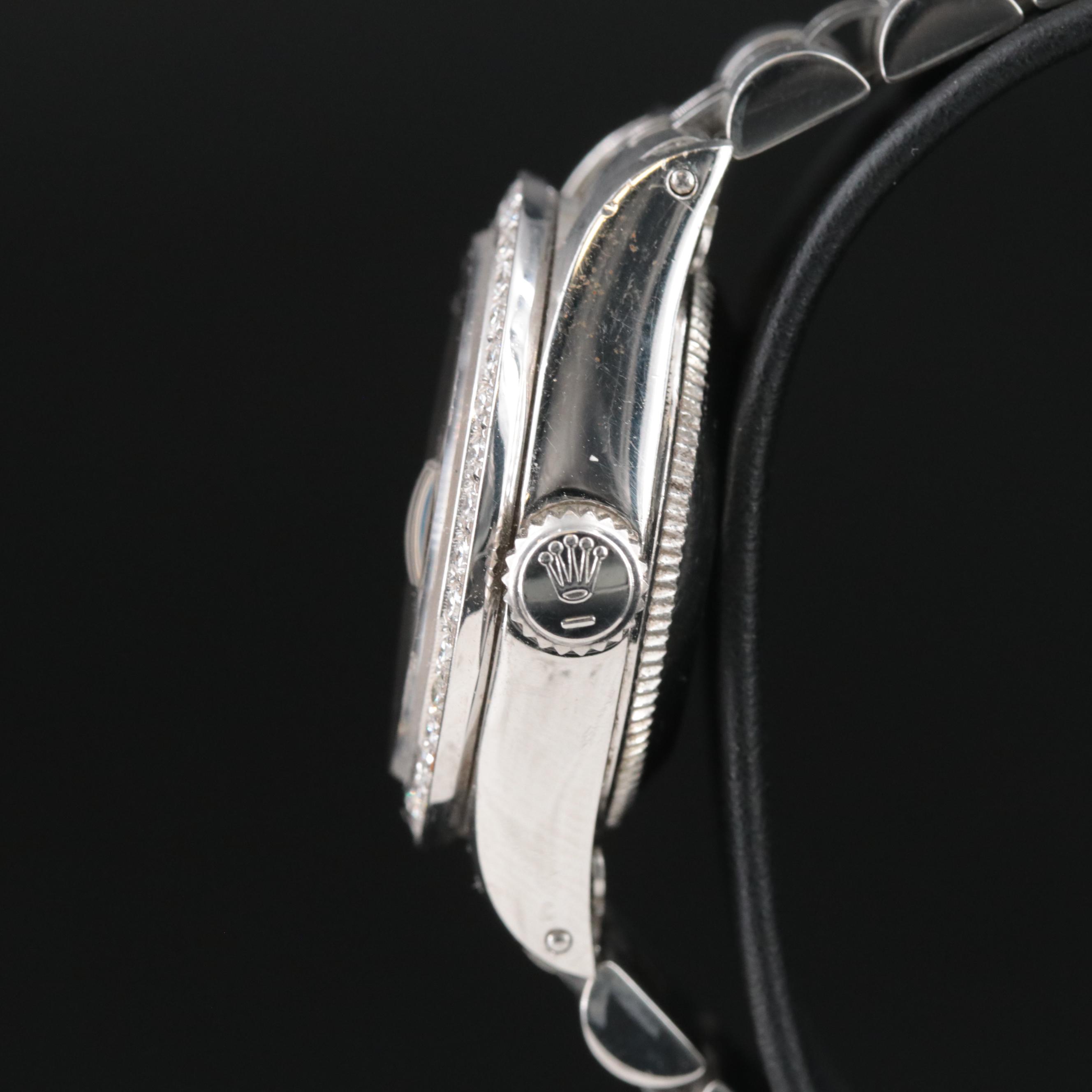 1971 Rolex Custom Diamond Dial and Bezel Datejust Watch