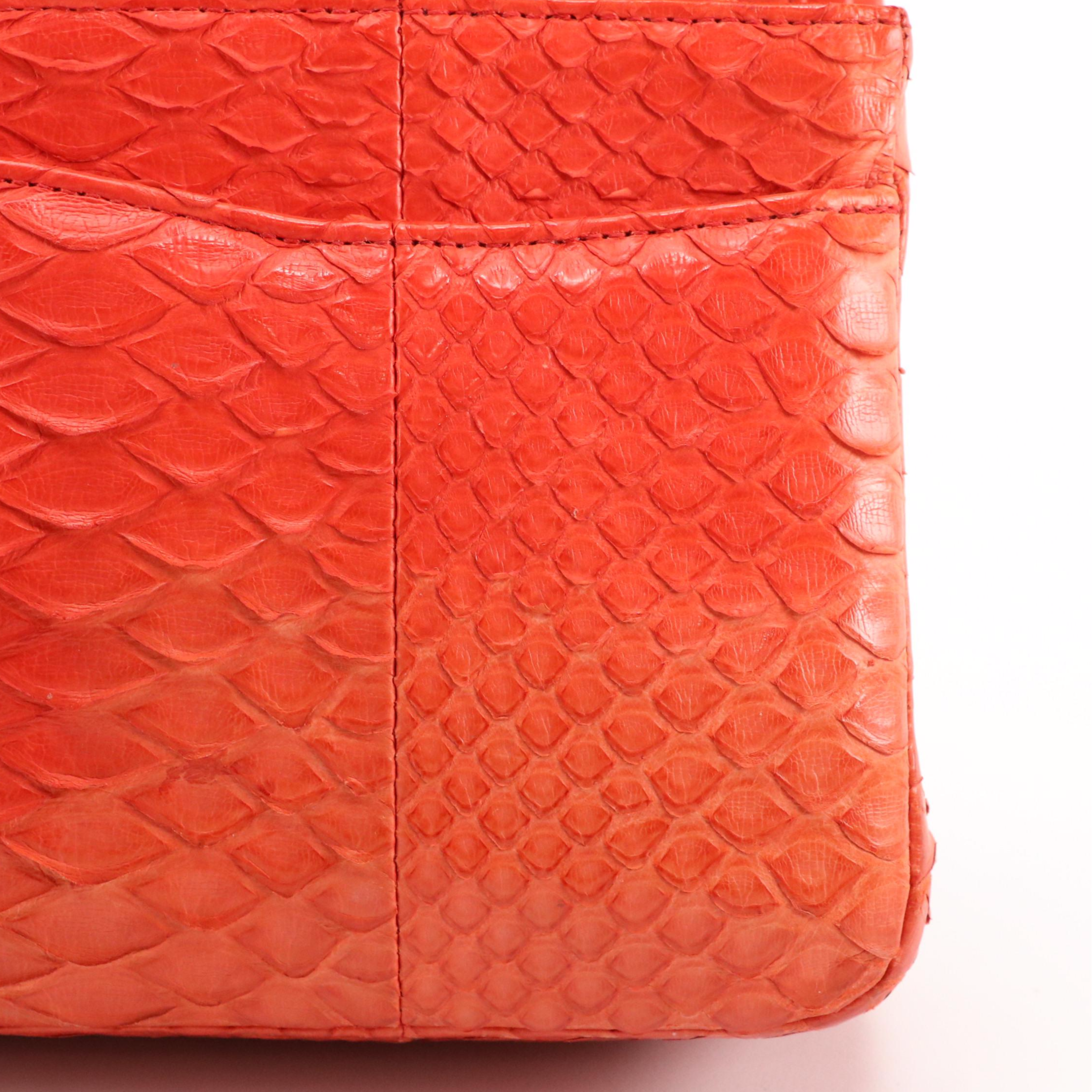 Chanel CC Classic Double Flap Medium Python Bag