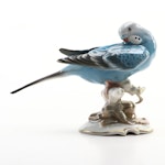 Hutschenreuther Porcelain Blue Parakeet Figurine, 1968-1970