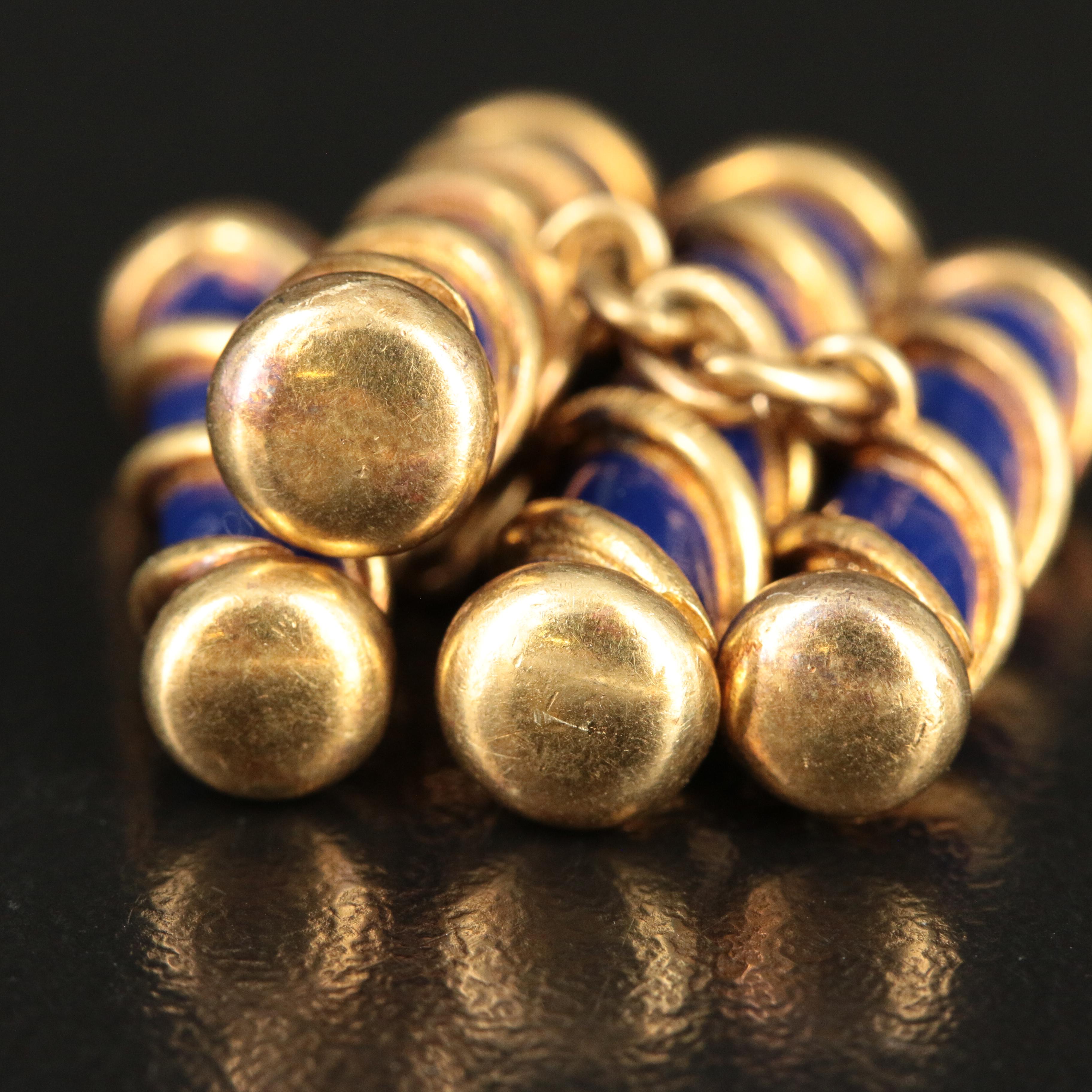 Jean Schlumberger for Tiffany & Co. 18K Blue Enamel Bar Cufflinks