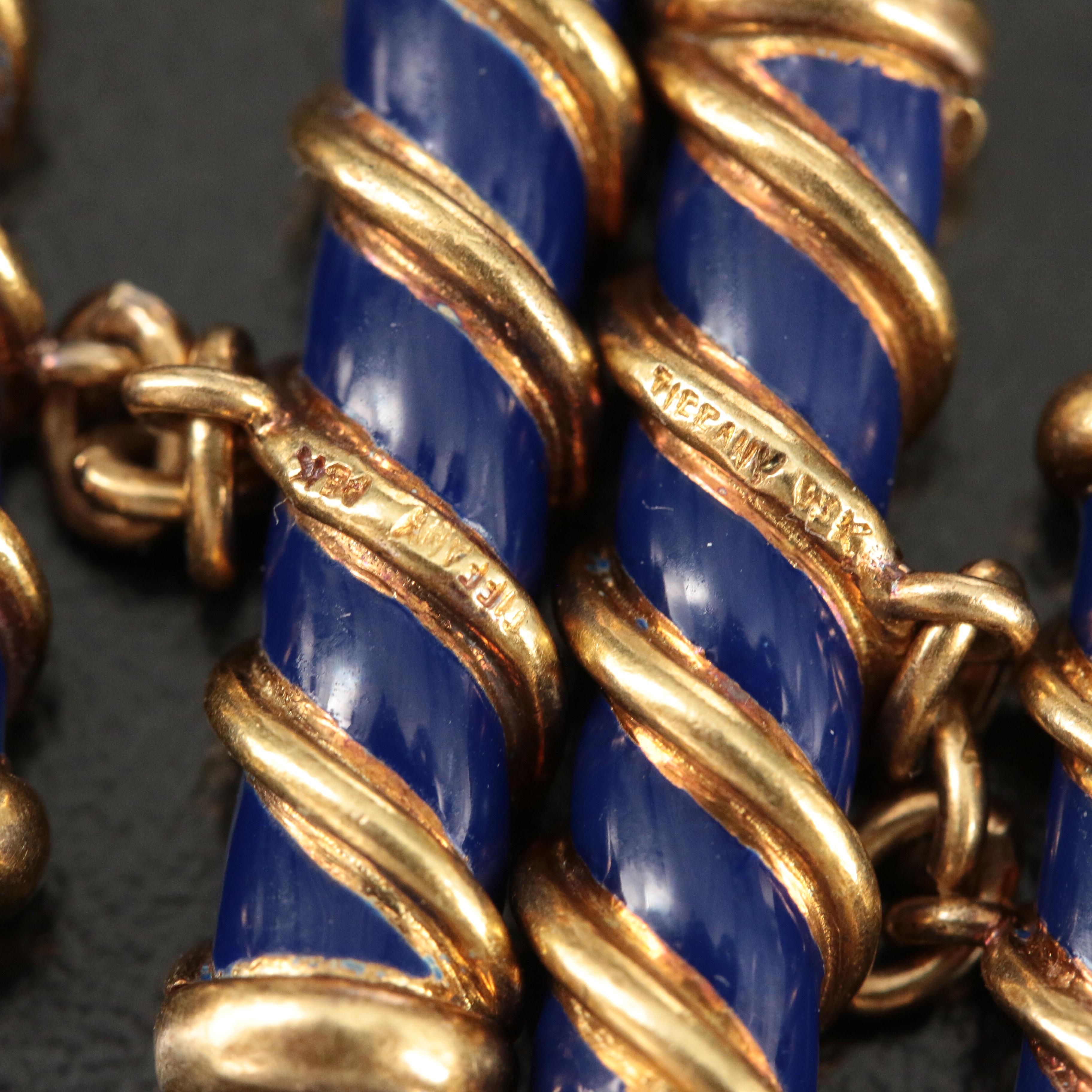 Jean Schlumberger for Tiffany & Co. 18K Blue Enamel Bar Cufflinks