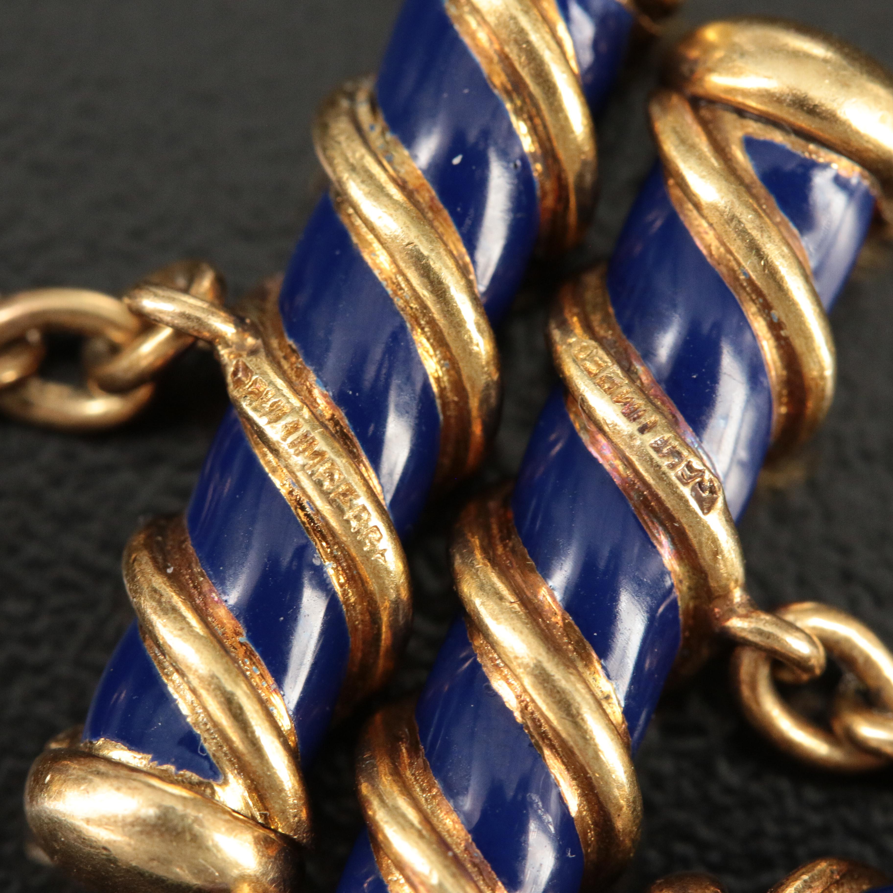 Jean Schlumberger for Tiffany & Co. 18K Blue Enamel Bar Cufflinks
