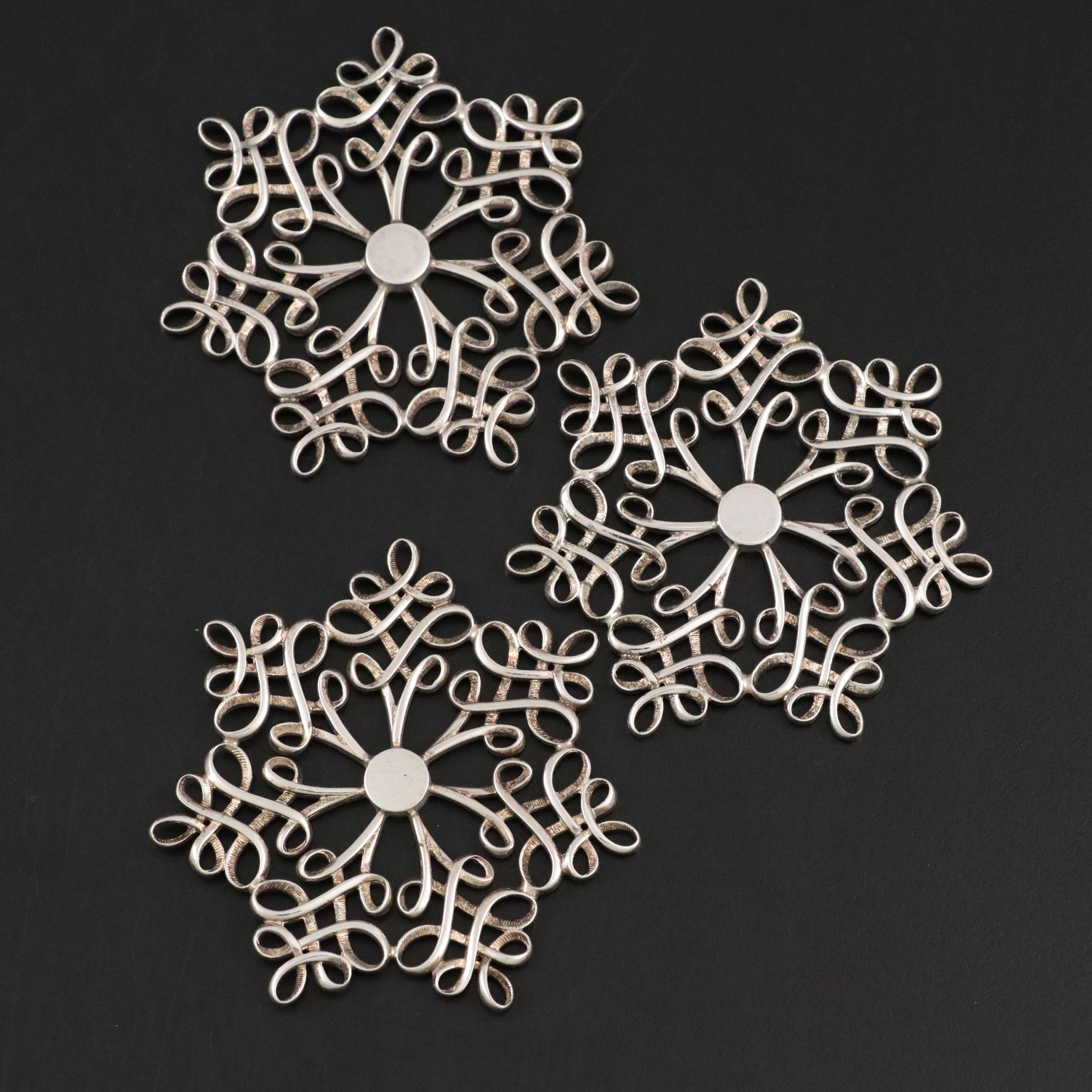 Tiffany & Co. Sterling Silver Snowflake Ornaments
