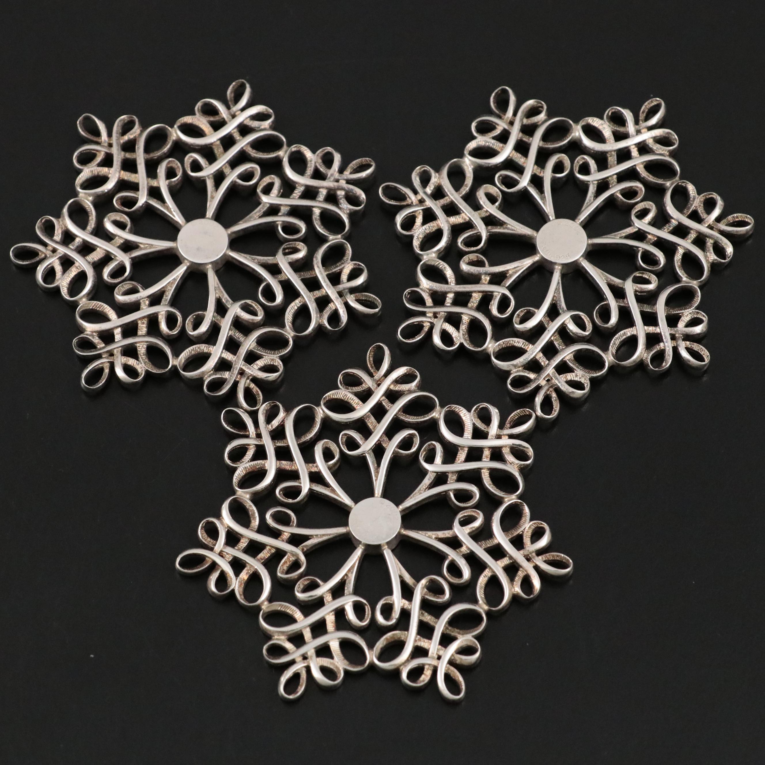 Tiffany & Co. Sterling Silver Snowflake Ornaments