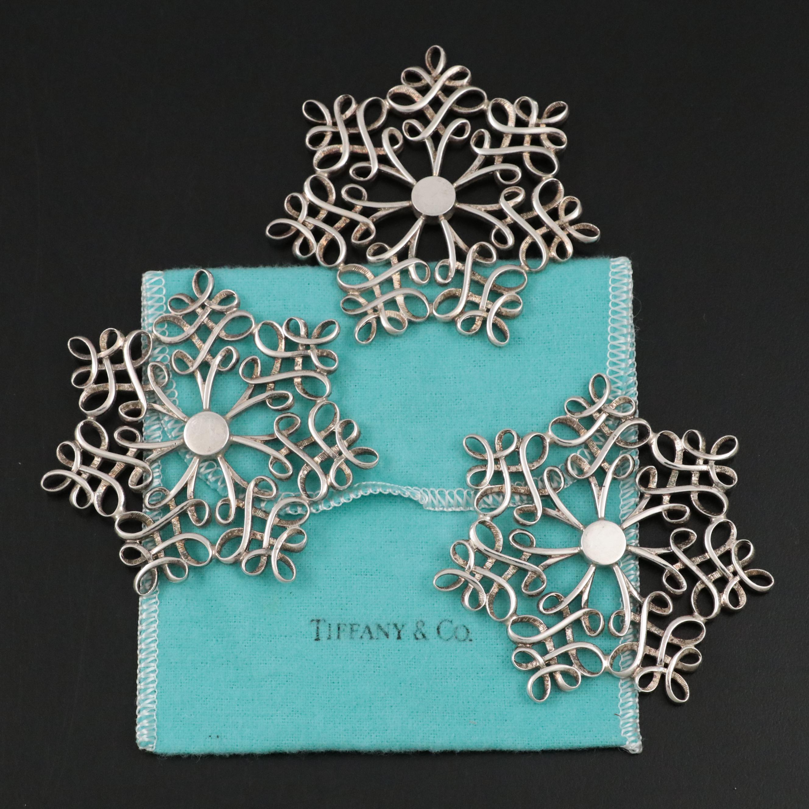 Tiffany & Co. Sterling Silver Snowflake Ornaments