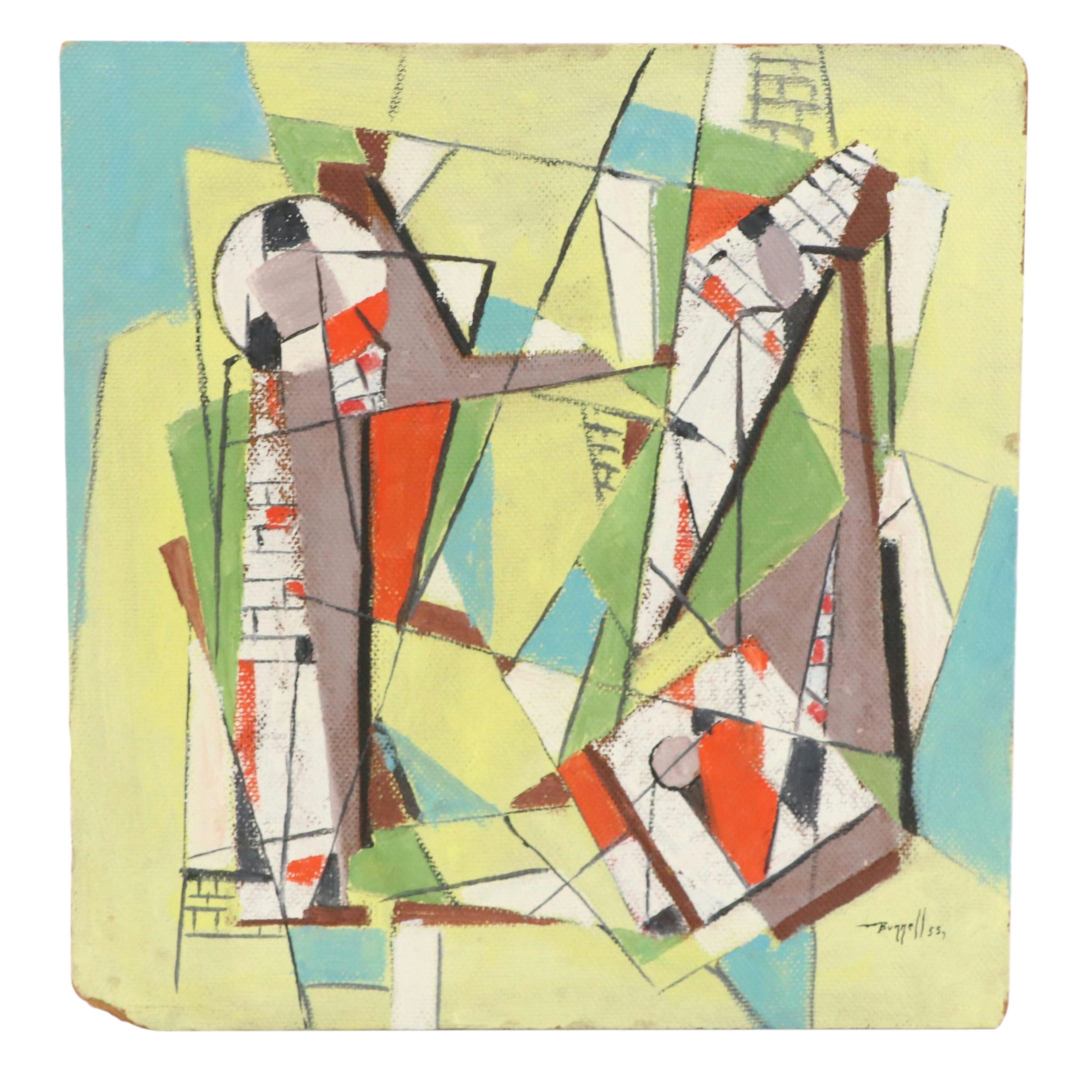 Charles Ragland Bunnell Modern Abstract Oil Painting, 1955