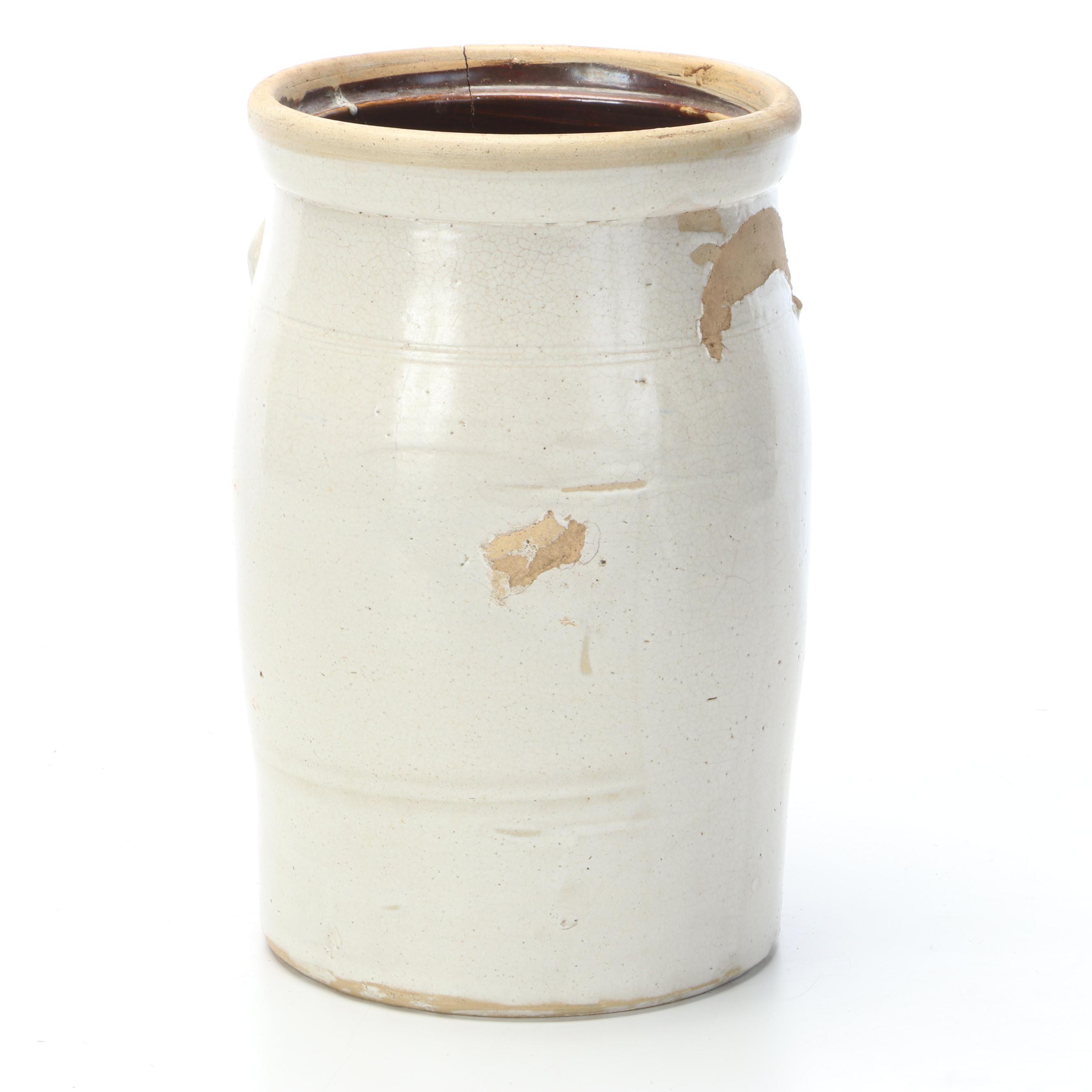 Taxidermy Franklin Grouse, Spruce Grouse and Ruffed Grouse on Salt-Glazed Crock