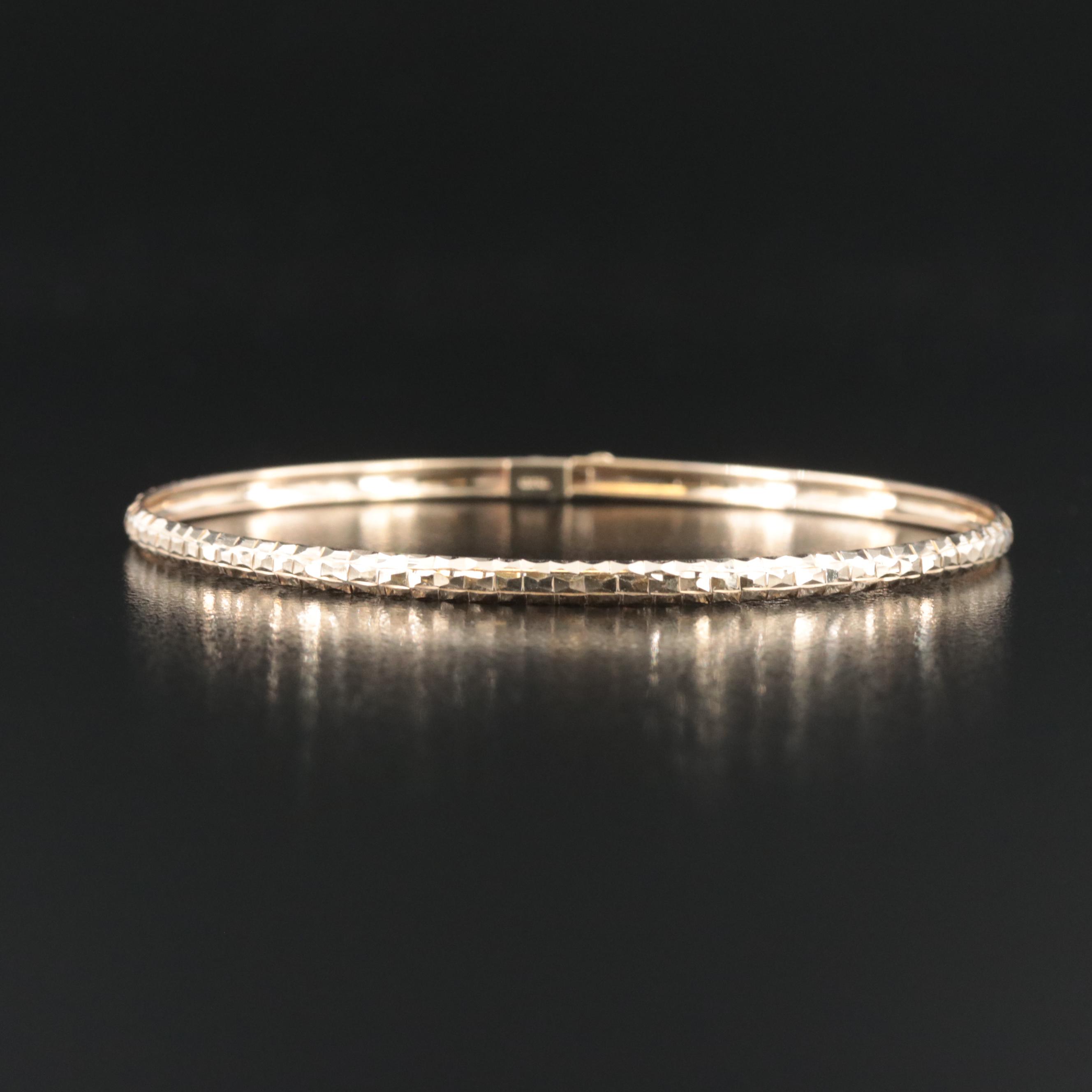 10K Diamond Cut Bangle