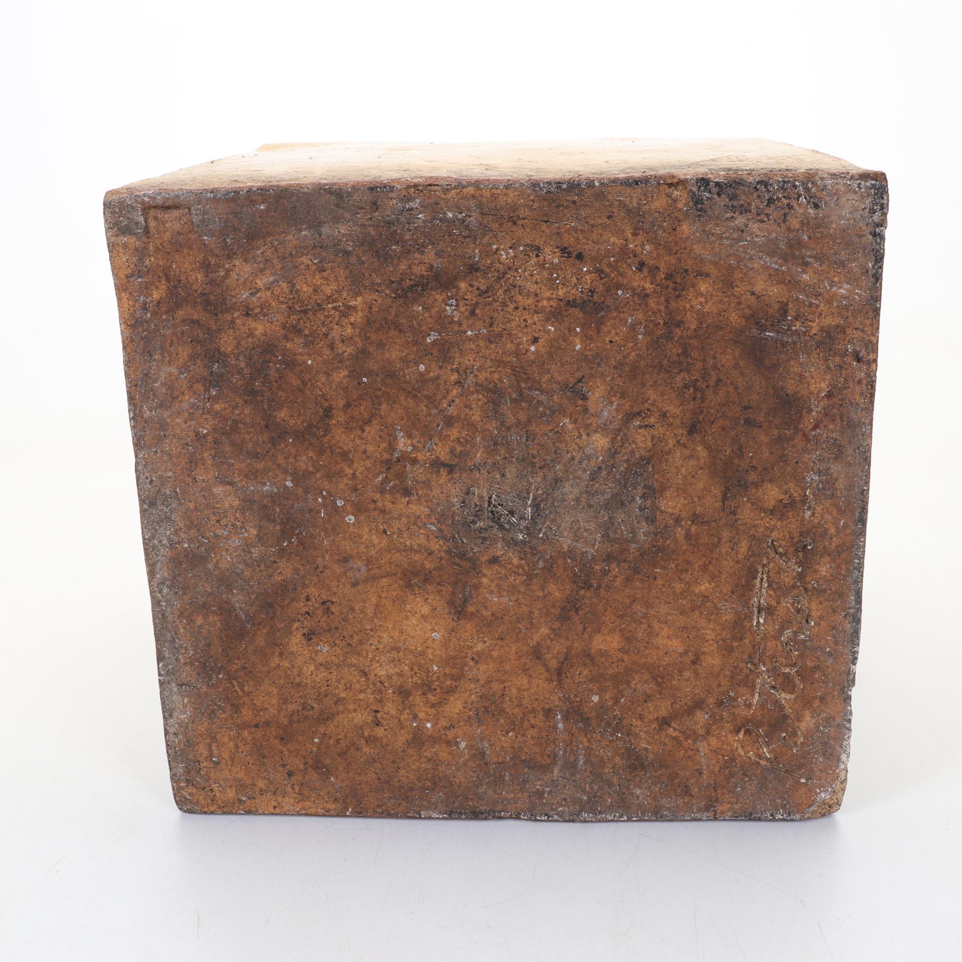 Hand-Sculpted Studio Art Ceramic Cube Vase