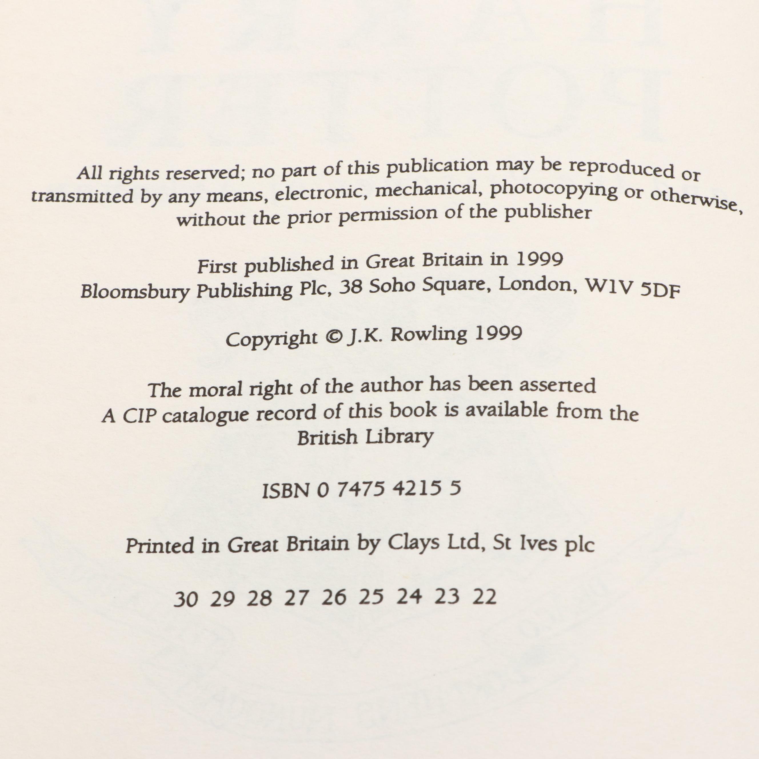 First UK Edition "Harry Potter" Complete Series by J. K. Rowling