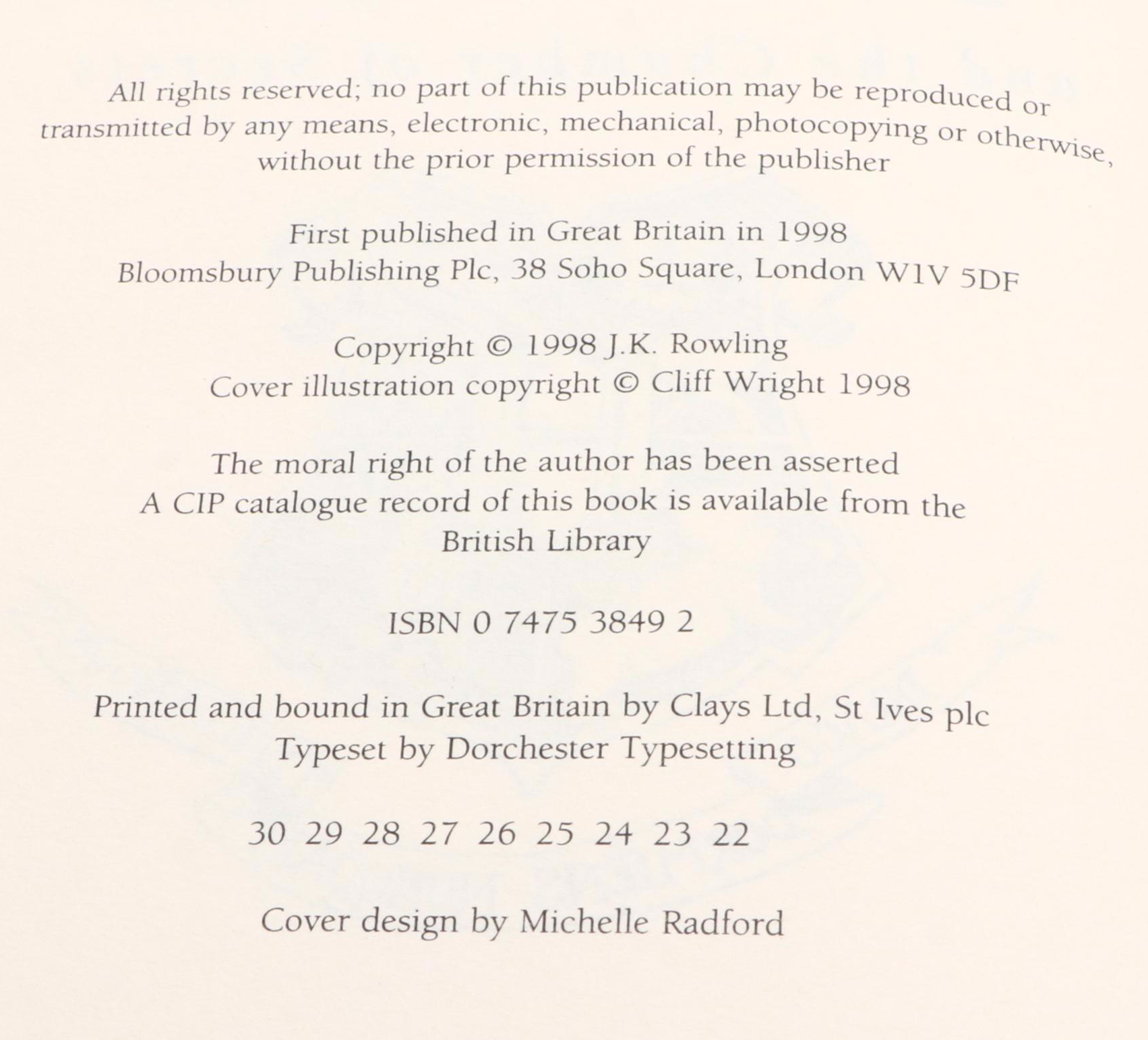 First UK Edition "Harry Potter" Complete Series by J. K. Rowling