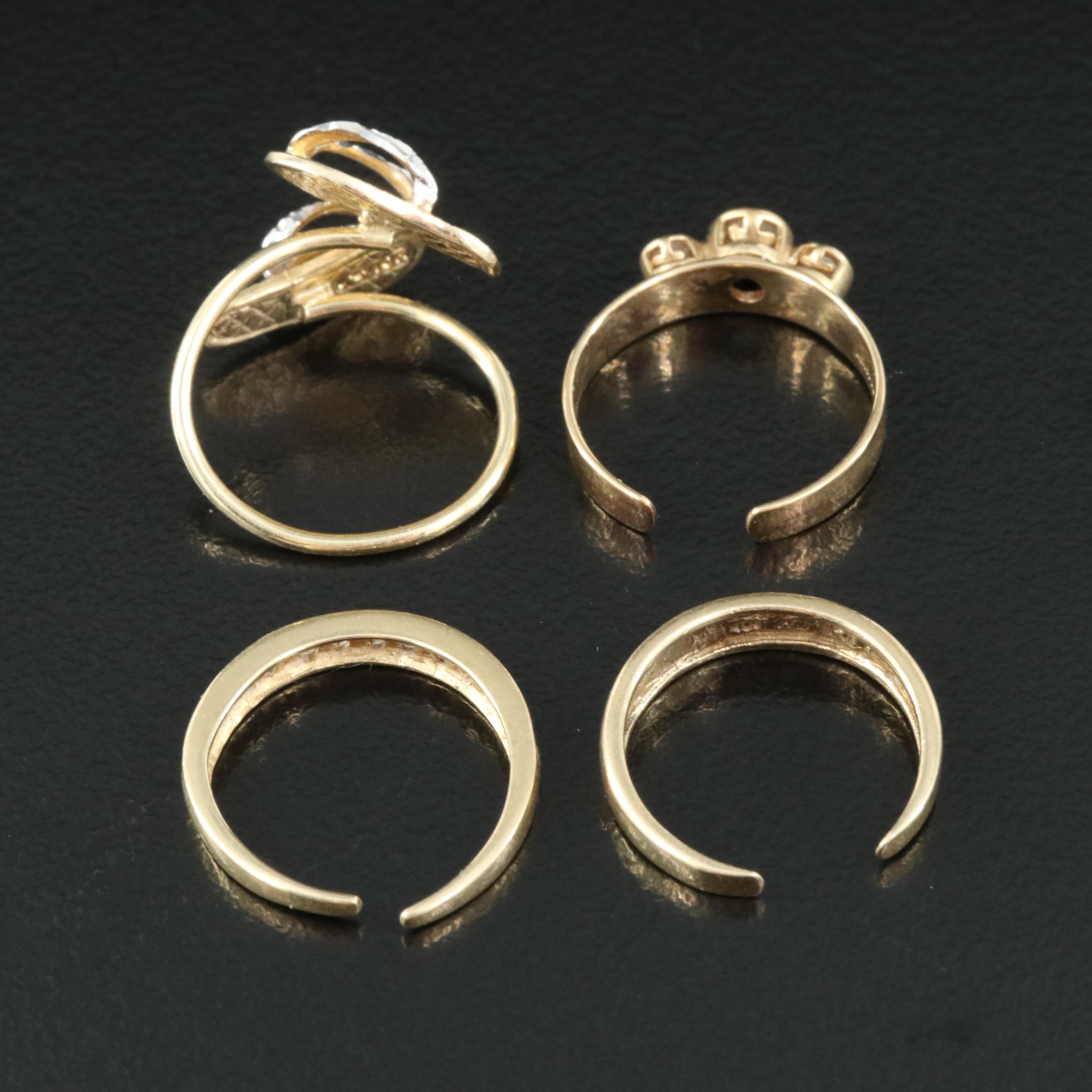 10K and 14K Toe Rings Including CZ