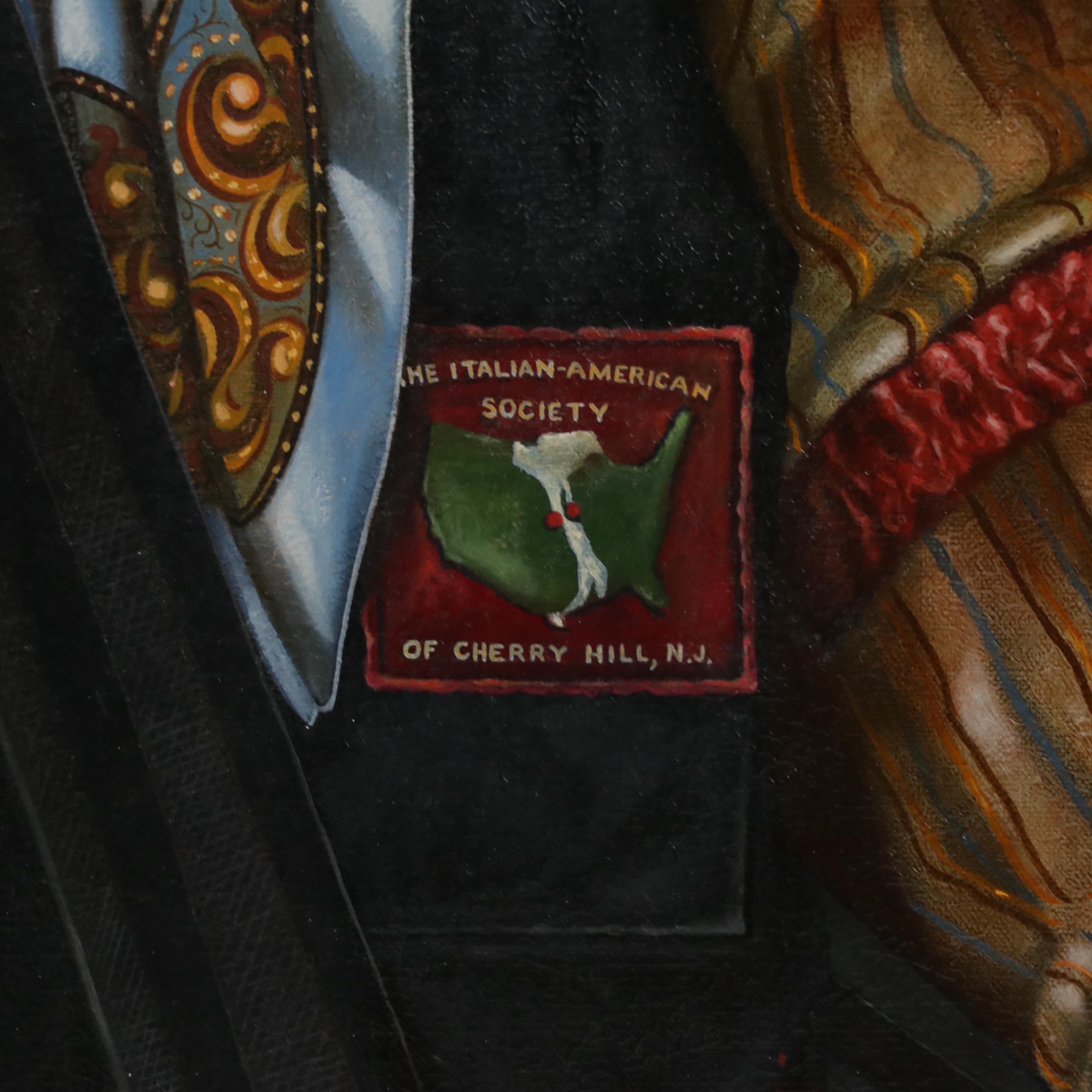 Edward DeWiTT Portrait Oil Painting of Joe Bush and George the Monkey, 1977